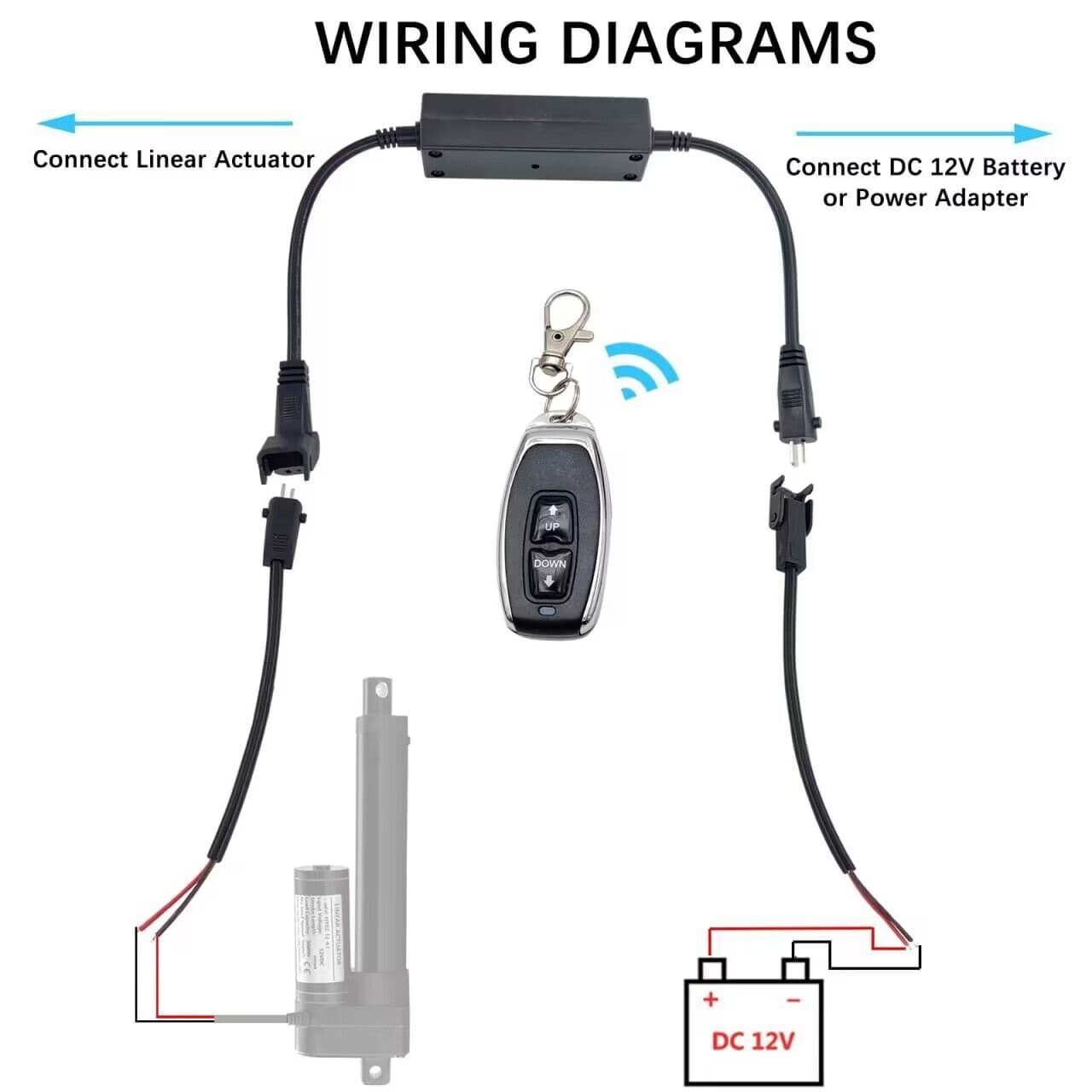 Linear Actuator Wireless Remote Controller 12V Momentary Switch Forward/Reverse 6
