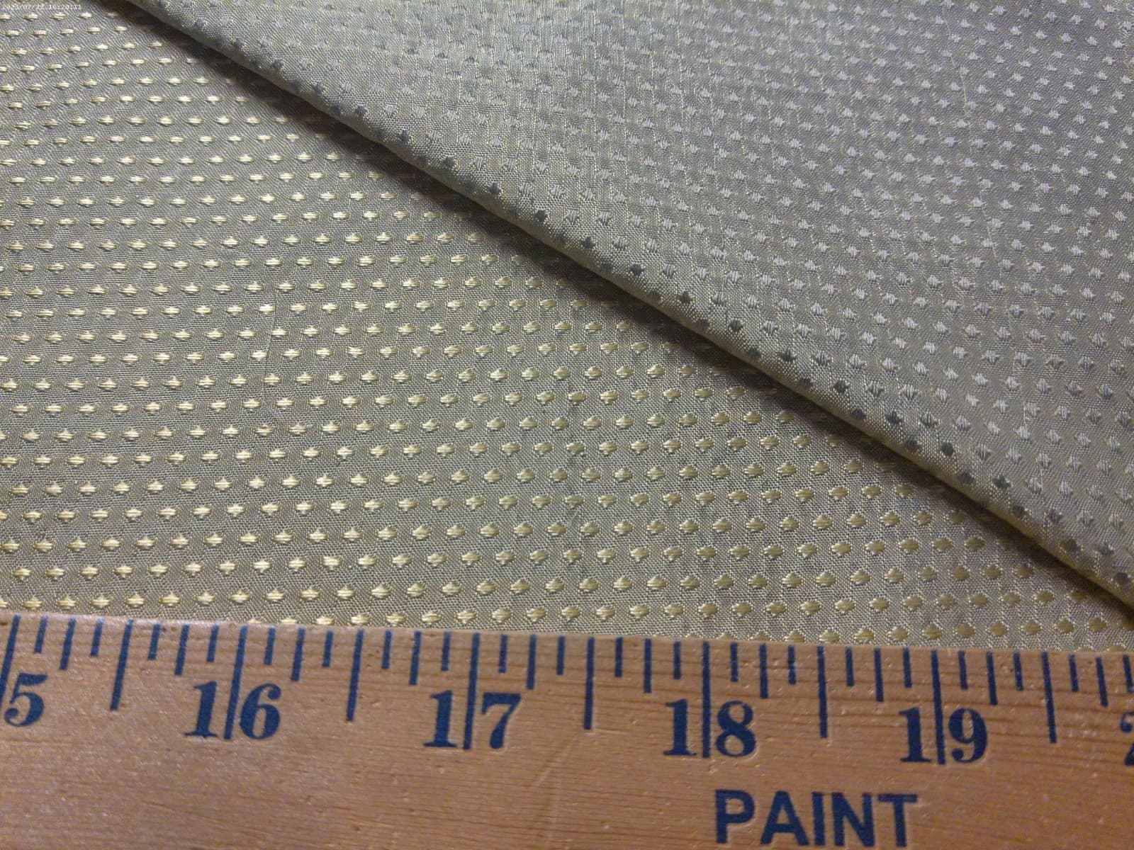 100% SILK JACQUARD~MICRO DIAMOND PATTERN~OLD GOLD~REVERSIBLE~9"x27"~DOLL FABRIC 2