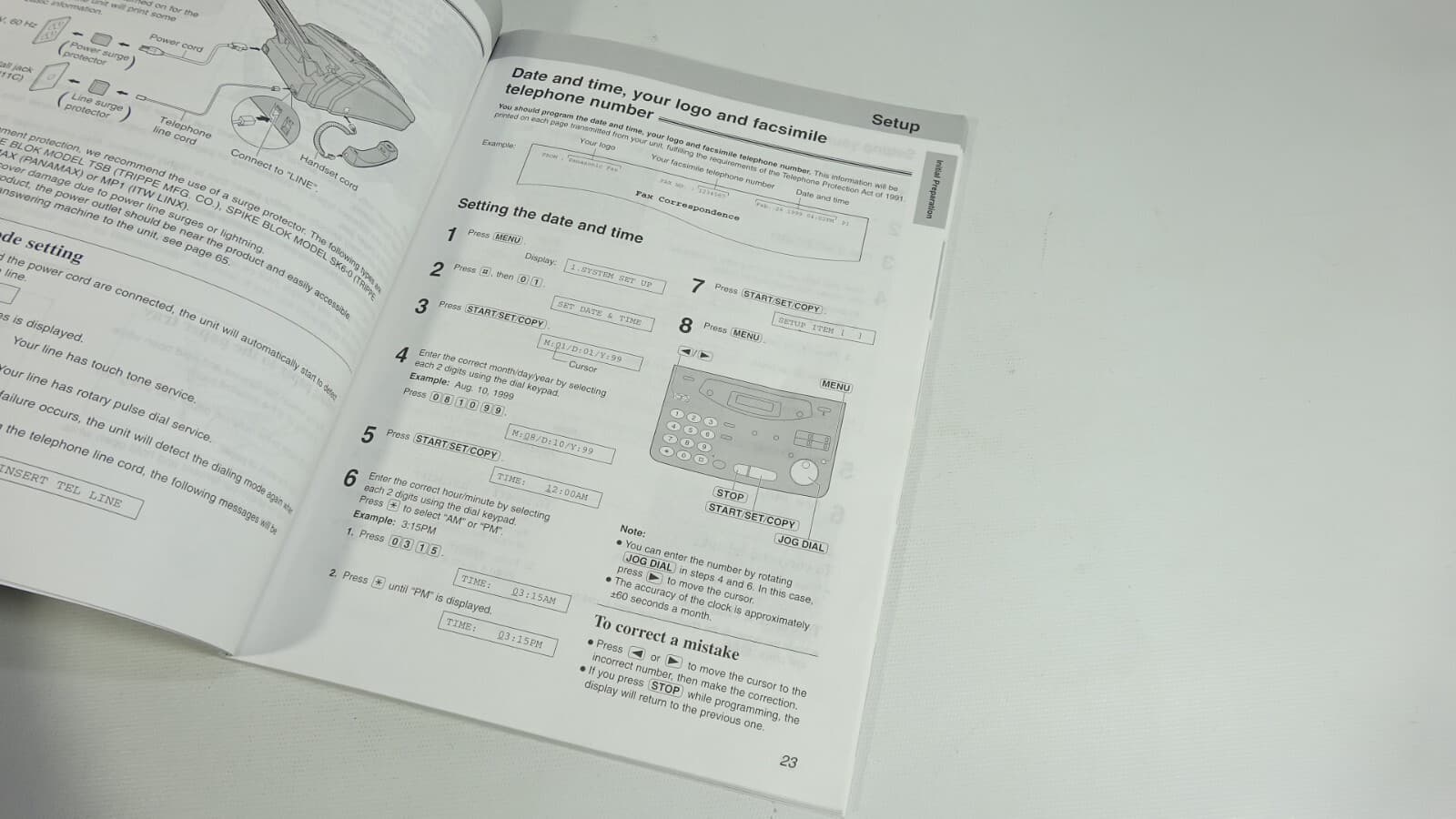 Panasonic Fax Machine KX-FP105 Manual Operating Instructions 4
