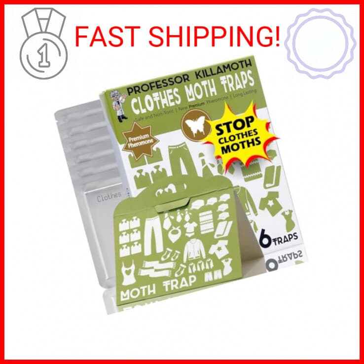 Clothes Moth Traps 6 Pack | Child and Pet Safe | No insecticides | Premium Attra