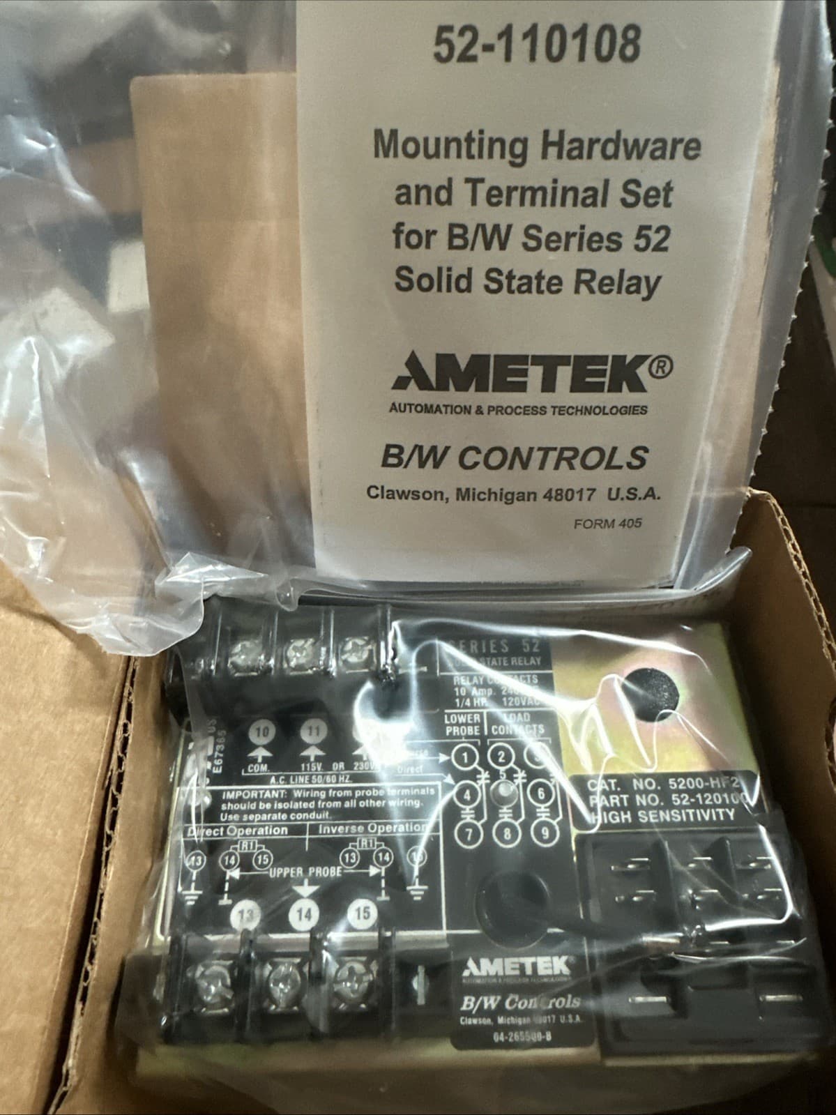 AMETEK, 5200-HF2, SERIES 52 SOLID STATE CONTROL RELAY, NIB!
