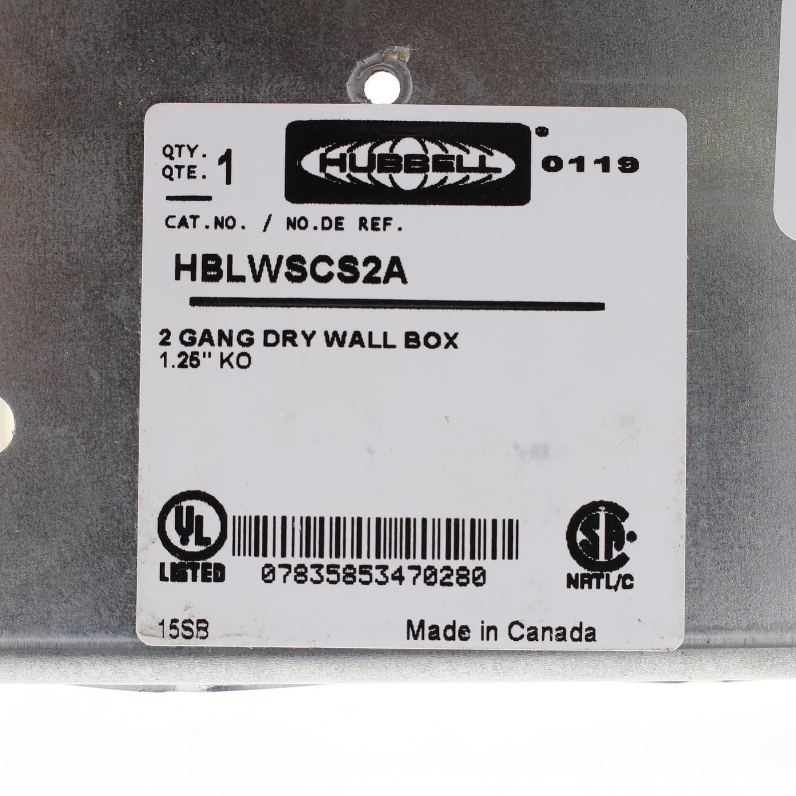 Hubbell Multi-Connect 2-Gang Recessed Electrical Wallbox for Drywall HBLWSCS2A 4
