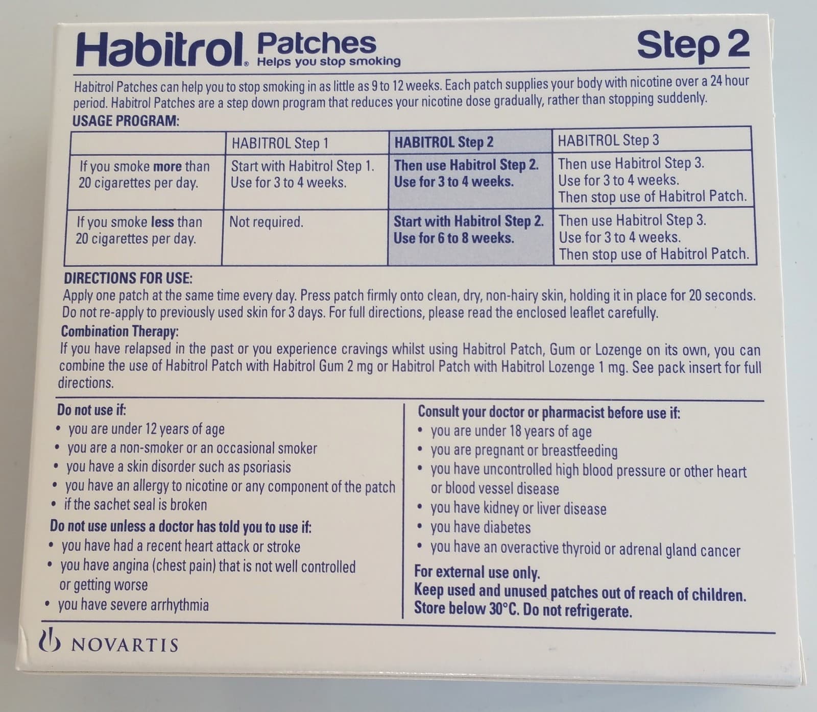 STEP 2 HABITROL TRANSDERMAL NICOTINE PATCH 14 mg (8 boxes 224 patches) 11/2026 2