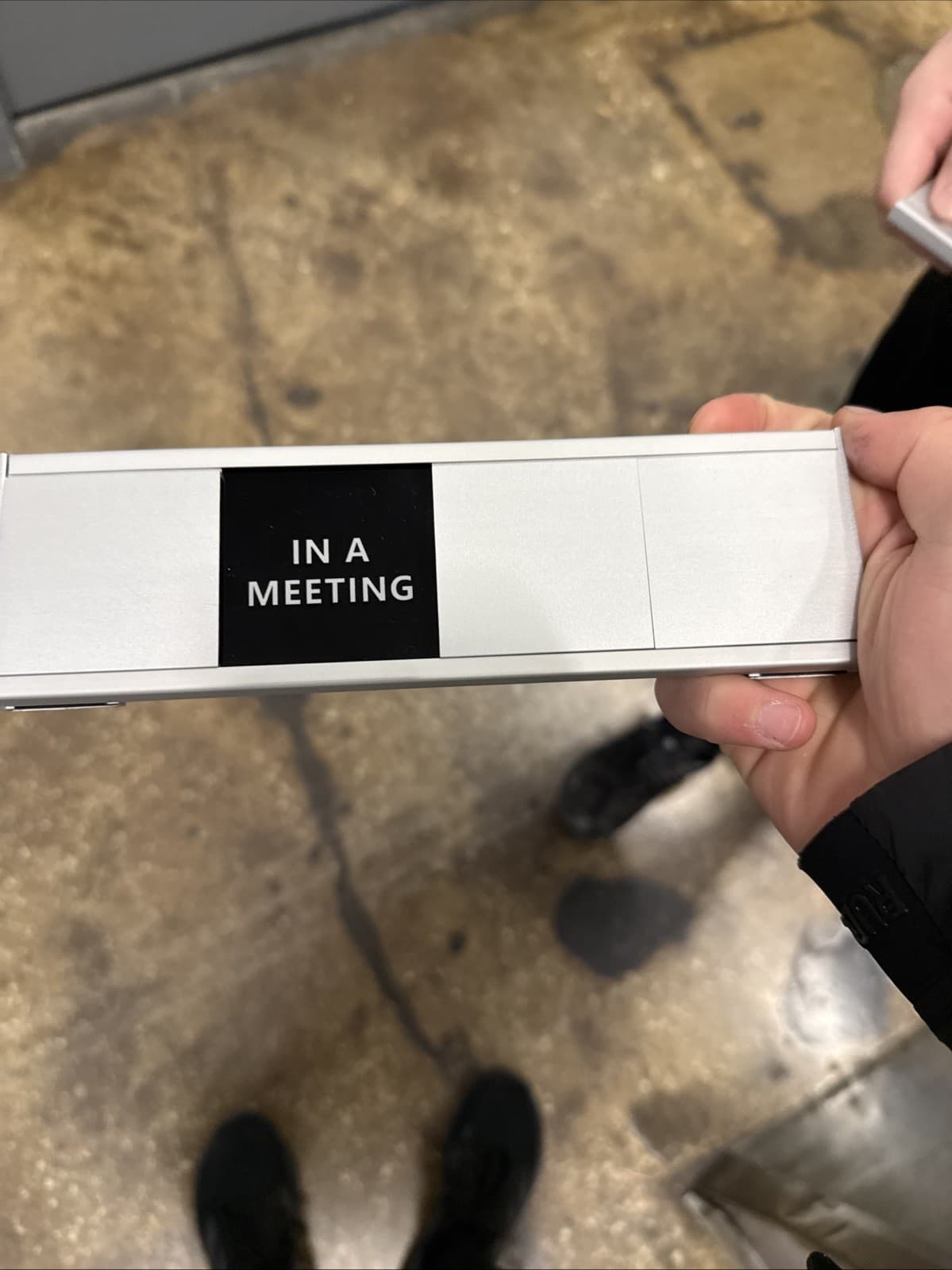 Office Door Sign,Privacy Sliding Message Sign,Do 5 Options-Acrylic-All Black 2