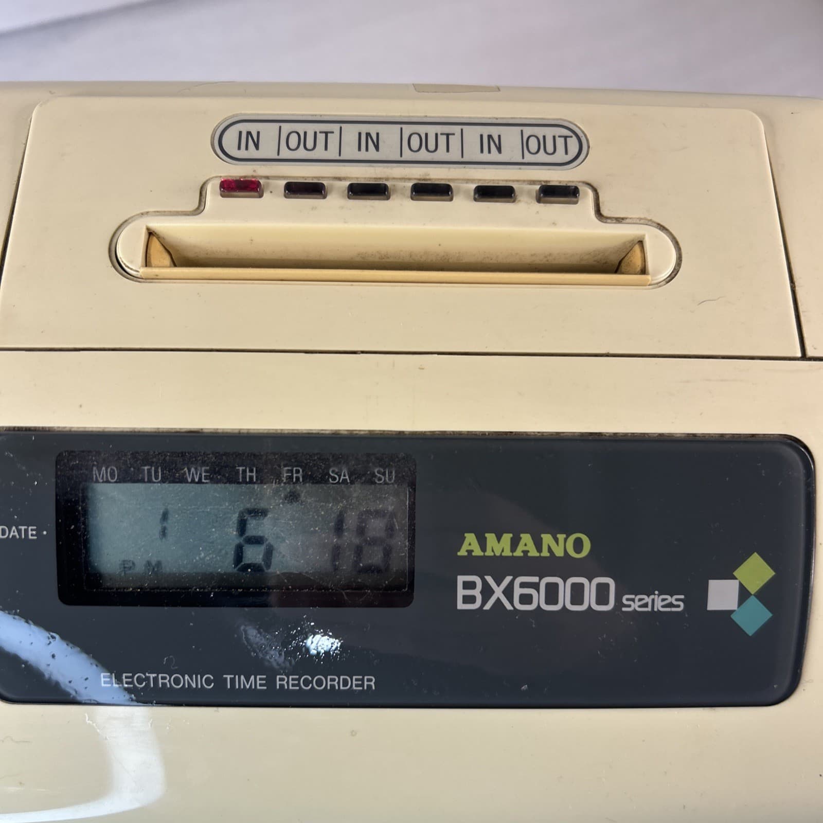 Amano Electronic Timer Recorder BX-6000 Time Clock BX-6001 Read No Key 3