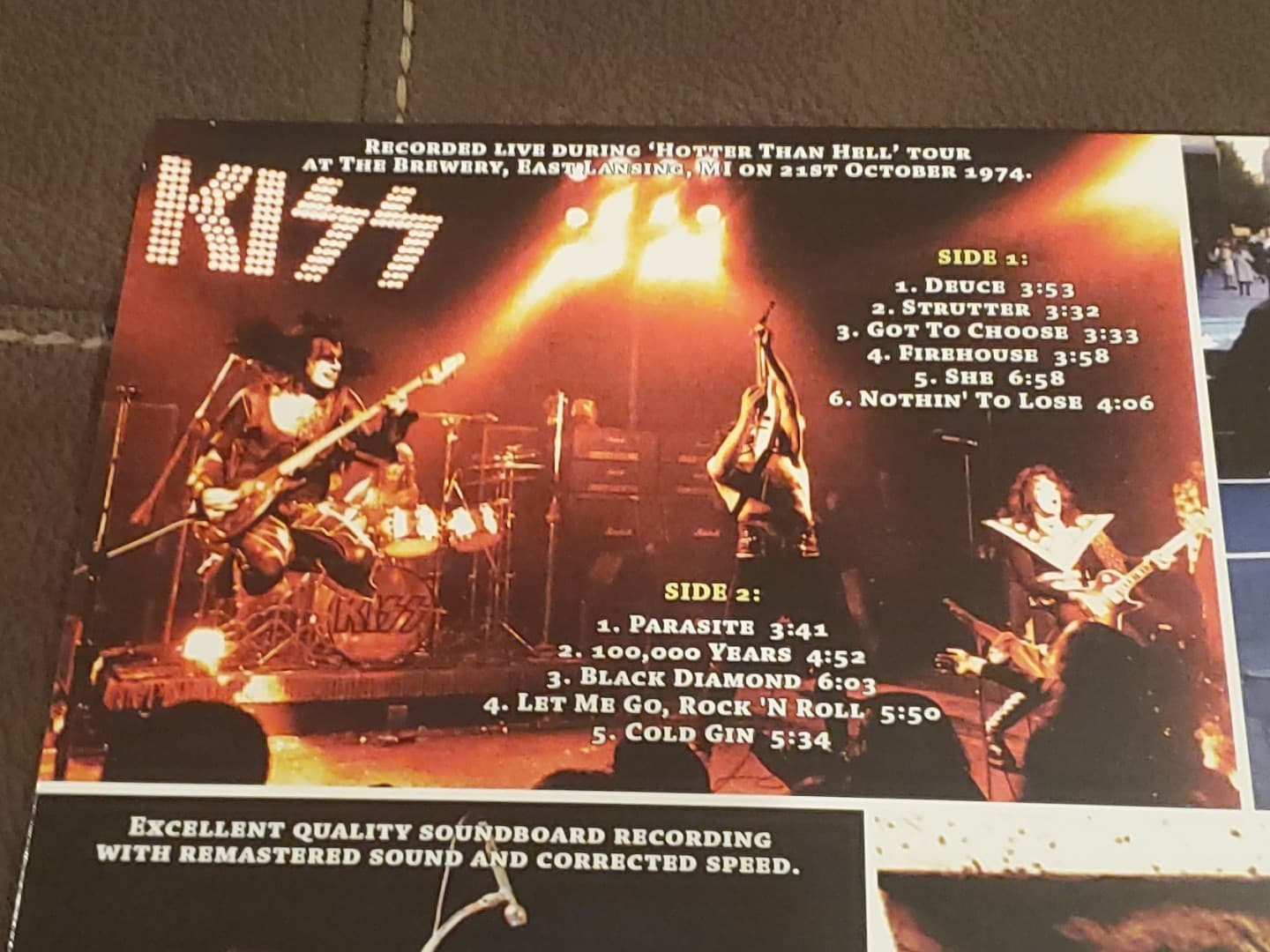 KISS Live Record 1974 The Hotter Than Hell Tour LP Vinyl 5