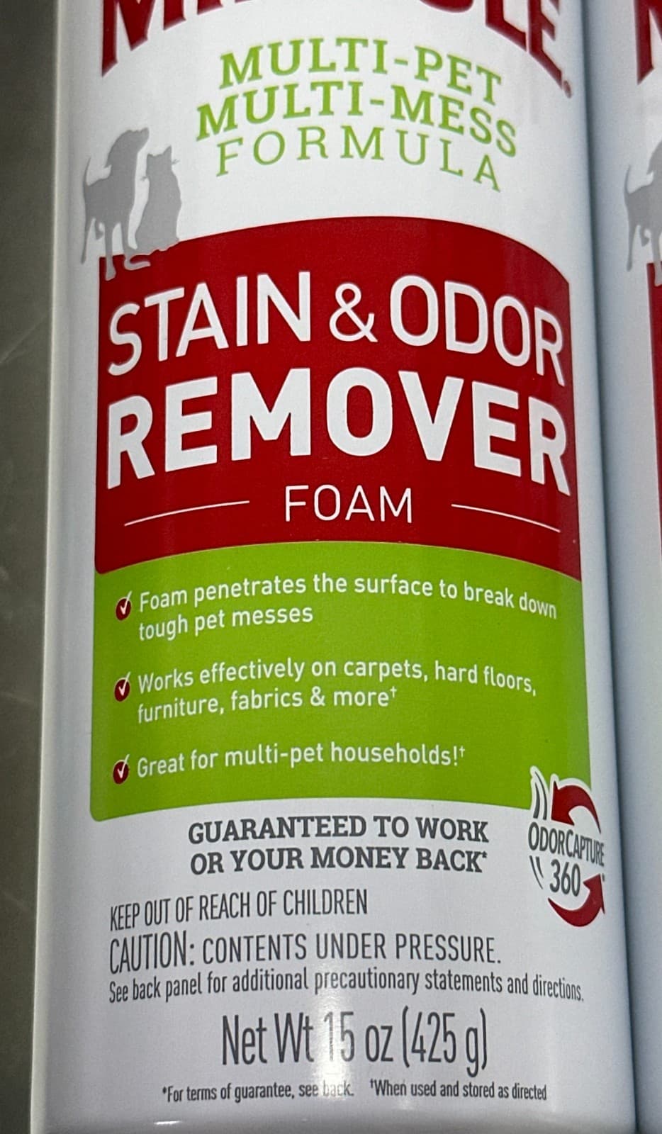 2-Pk NATURE'S MIRACLE DOG CAT Multi-Mess STAIN ODOR REMOVER Deep Foaming Action 2