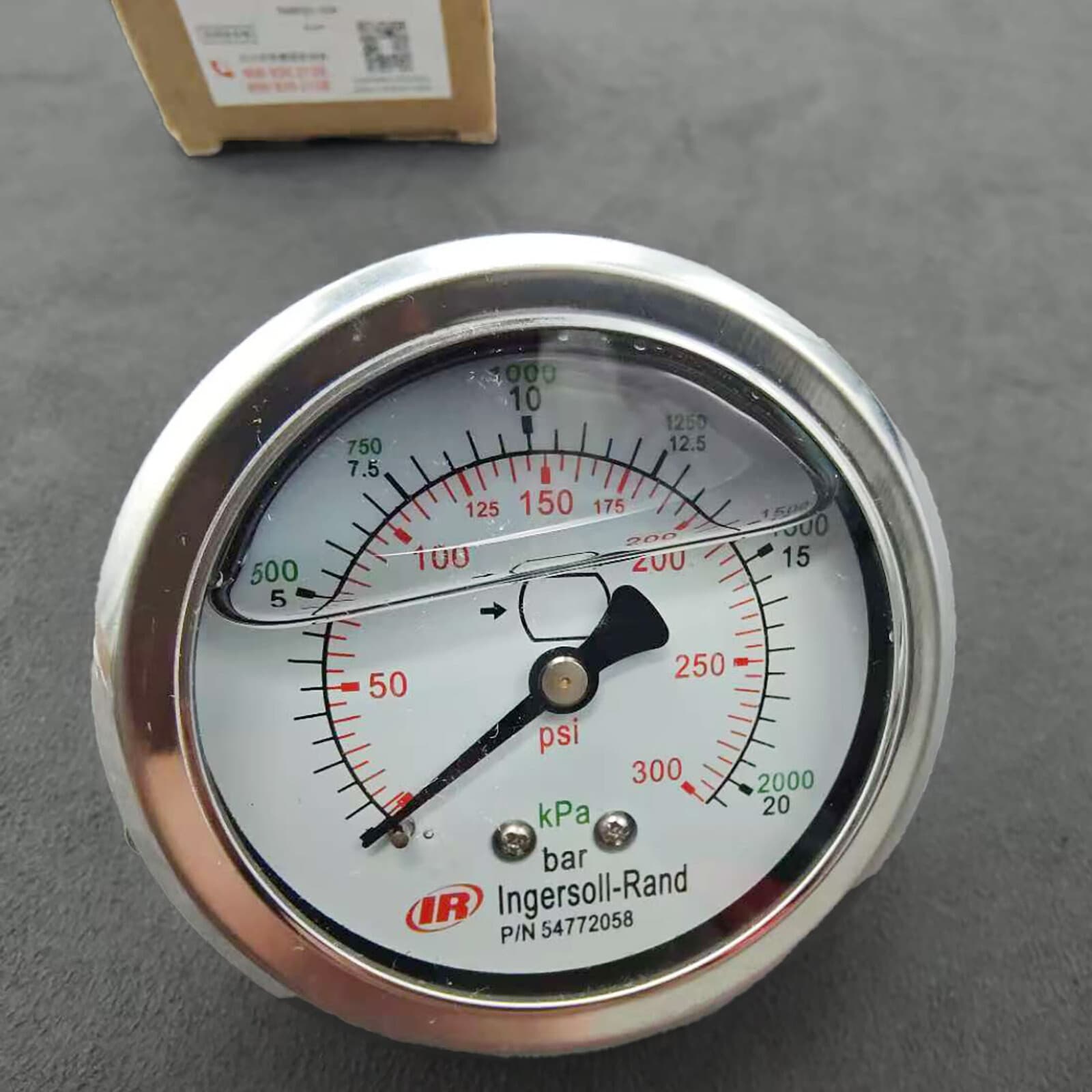 New Pressure Gauge Panel Mount IR 54772058 for INGERSOLL RAND Air Compressor 5