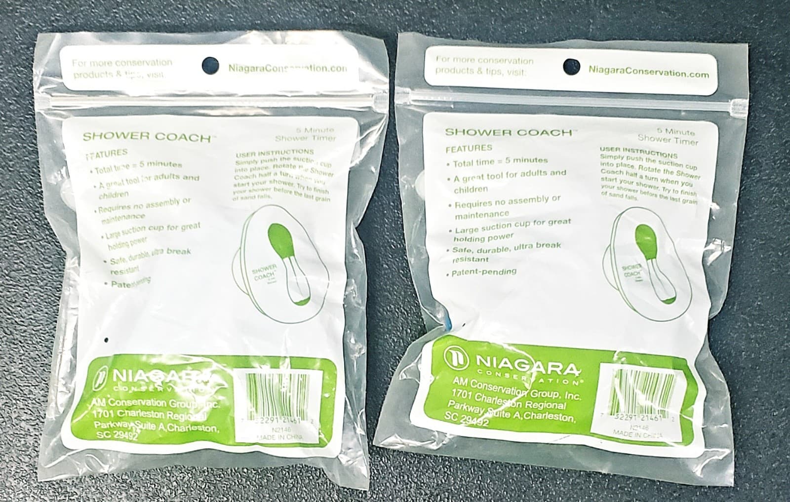 Lot of 2 Niagara Conservation Shower Coach ~ 5 Minute Sand Timer