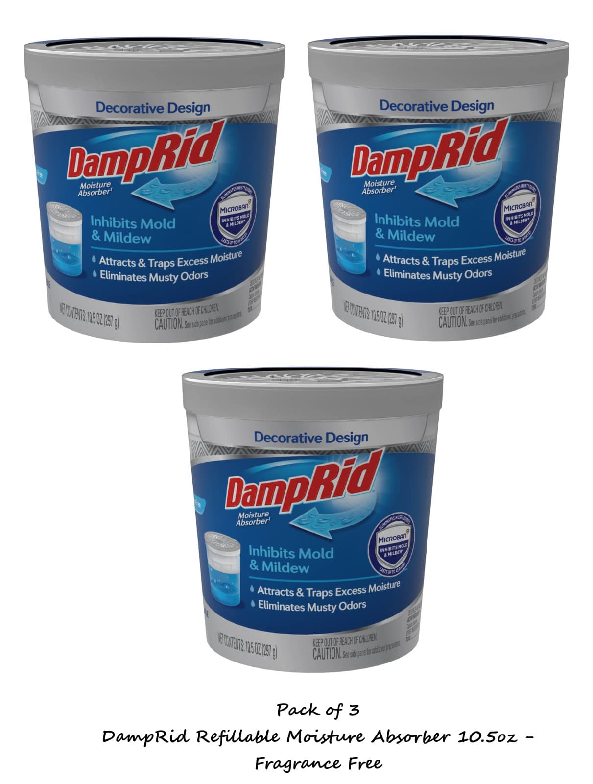 10.5 oz. Fragrance Free Refillable Moisture Absorber (3 Pack)