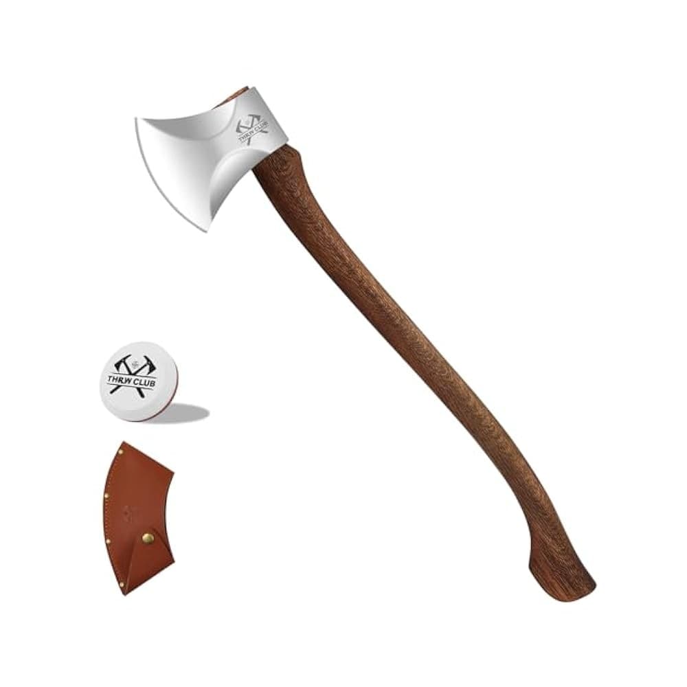 34.3 Inch Professional Wood Splitting Axe with Leather Sheath, 5.5lbs Head