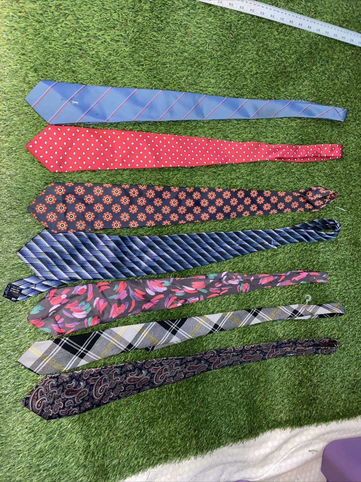 Lot Of 7 Adult Mens Ties Luxury Vintage Current Mix Yves Saint Laurent  2