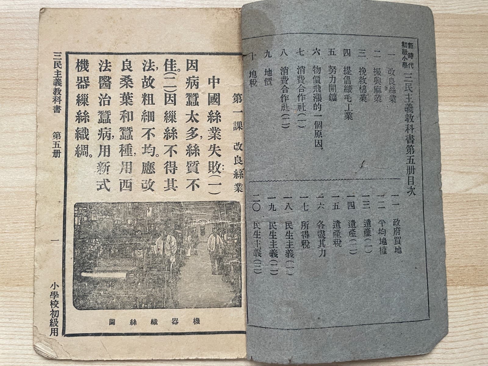 Orig. 1929 China School Textbook The Three People's Principles KMT Chinese Book 3
