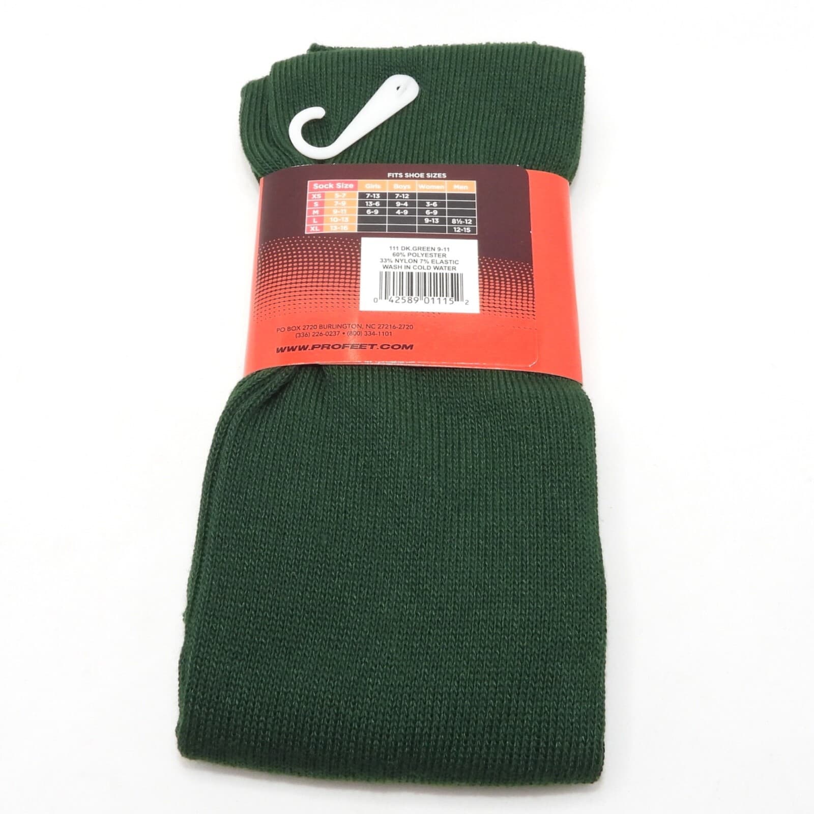 Pro Feet Polyester Multi-Sport Tube Socks Medium (9-11) 111 Dark Green 3