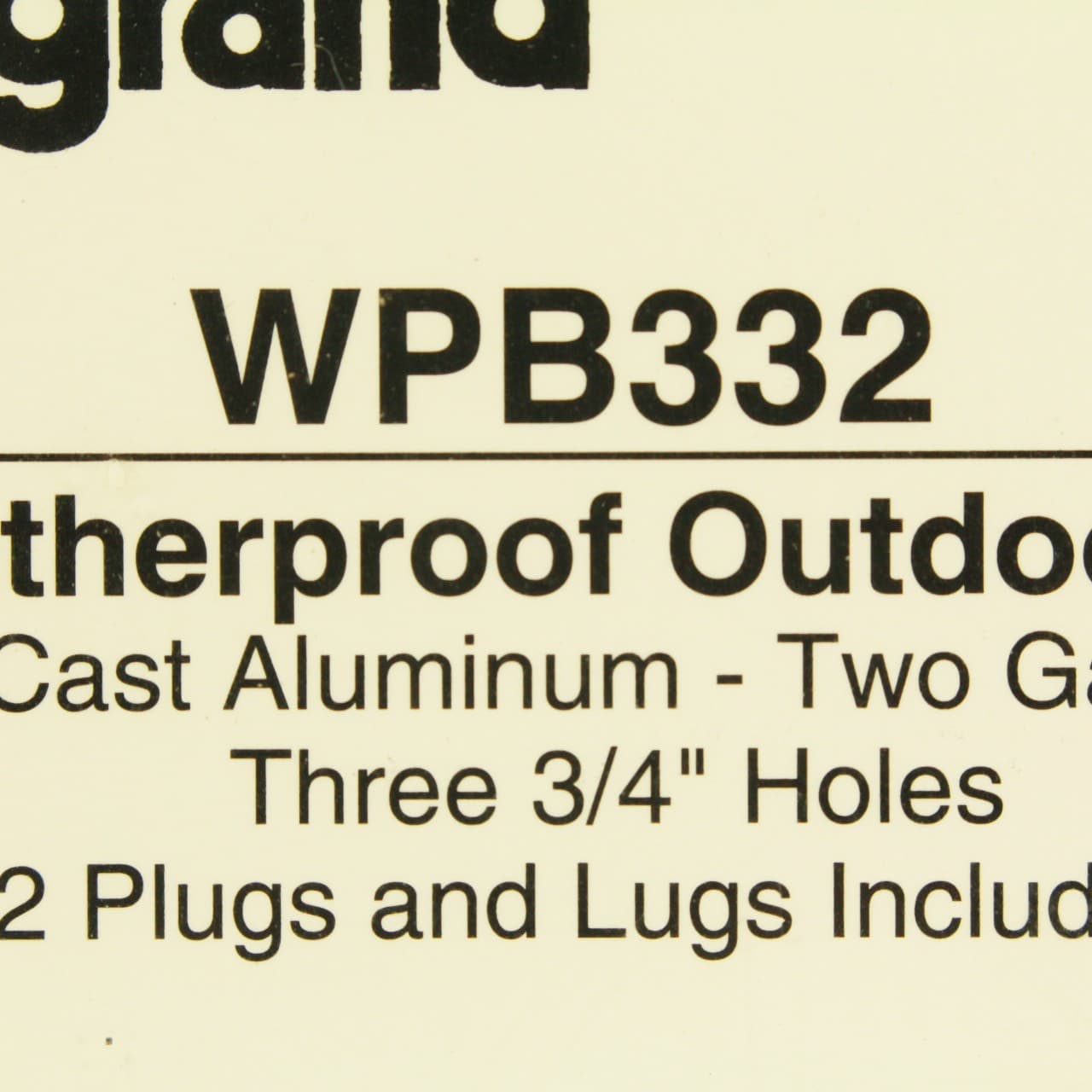 PS Gray Die-Cast Aluminum Weatherproof 2-Gang Outlet Box 3-Hole 3/4" WPB332 5