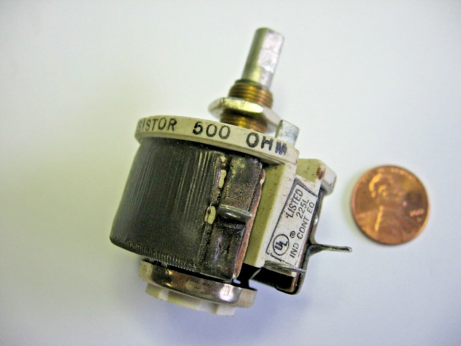 Variable Resistor 500 ohm 25 Watt Potentiometer / Rheostat Memcor / CAT 3N-5981  3