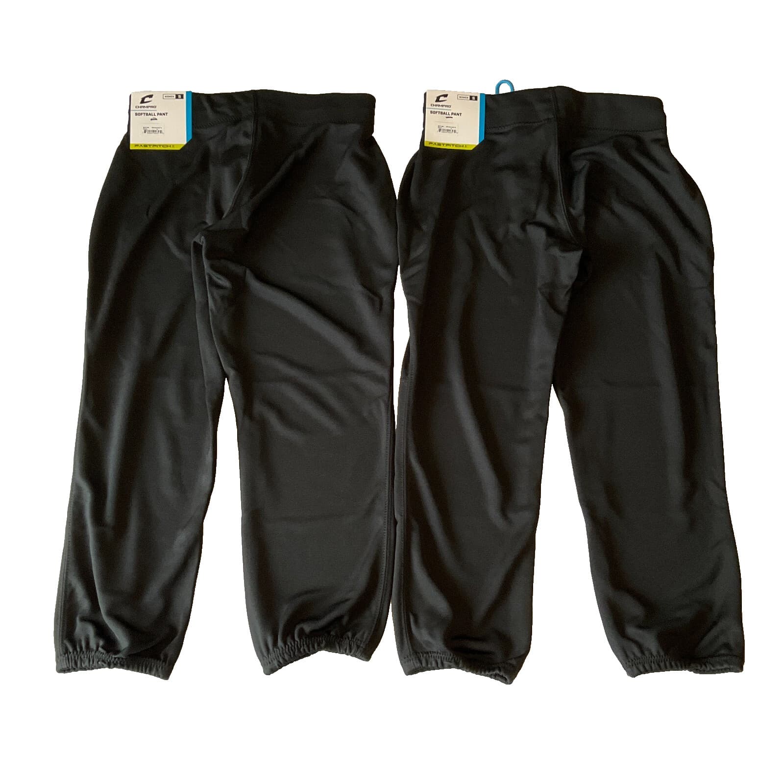 Champro Softball Pants Womens Size S Black Stretch Fireball Knickers 2 Pair 2