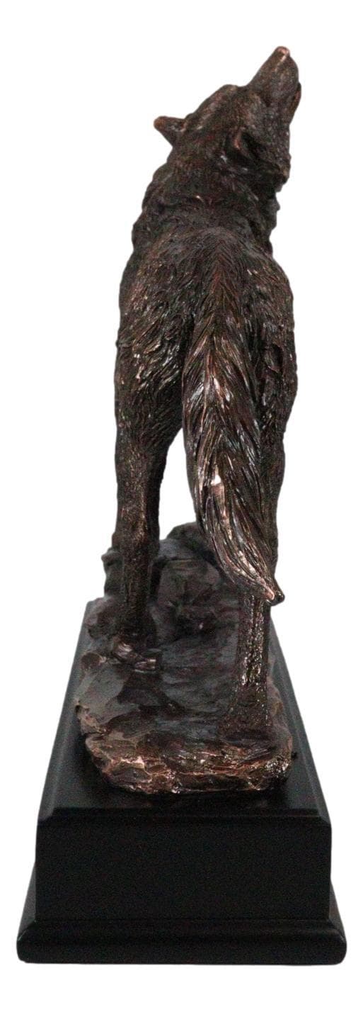 Rustic Forest Woodlands Howling Spirit Alpha Wolf Figurine With Trophy Base 4