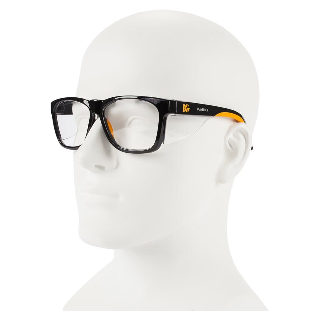 1- Maverick Protective Anti-Fog Safety Glasses Integrated Side Shields ANSI Z87+ 3