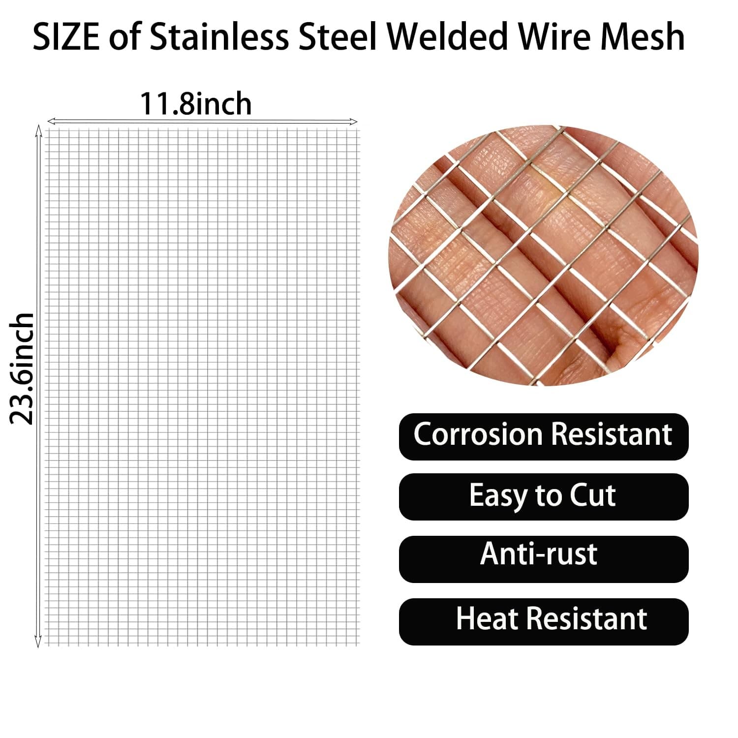 Stainless Steel Welded Wire Mesh 1/4 Inch Hole Completely Welded，2 Pack 12 X ... 3
