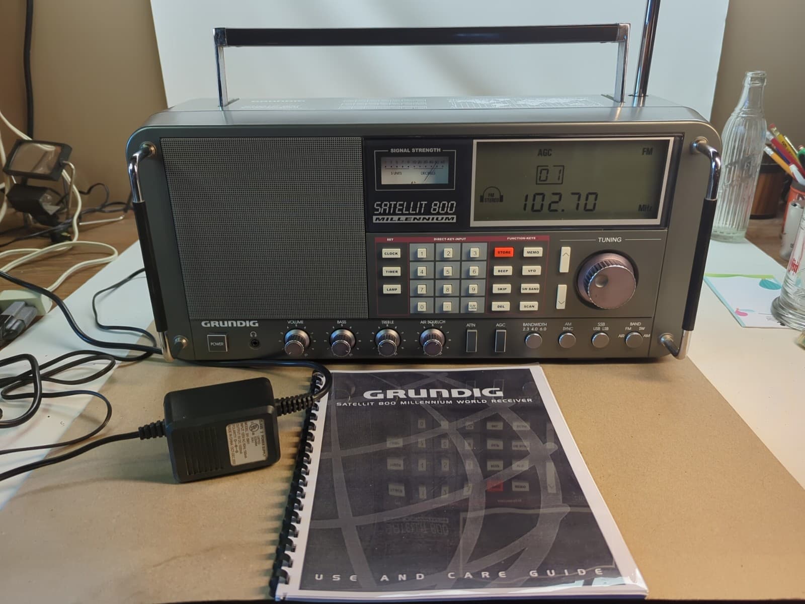Grundig Satellit 800 Millennium Short Wave Radio Receiver With Power Cord Manual