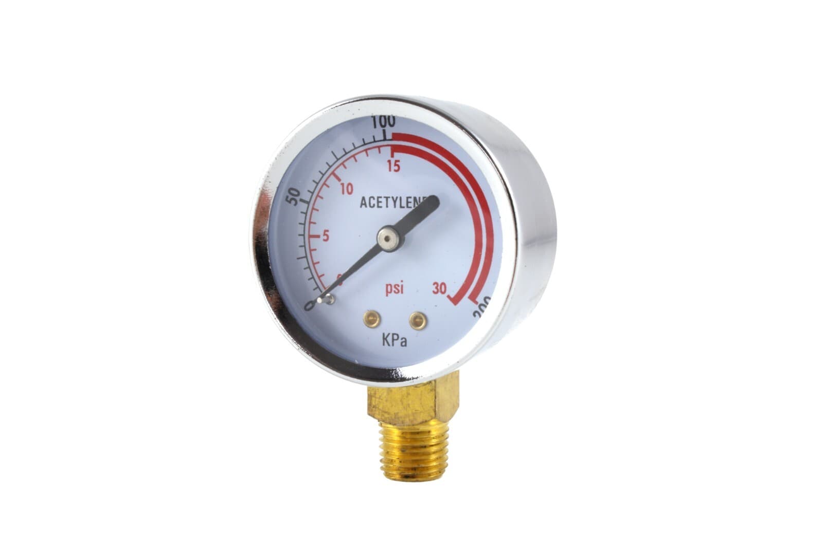 Low and High Pressure Gauges for Acetylene Regulator - 2 inches 1/4"NPT (PAIR) 3