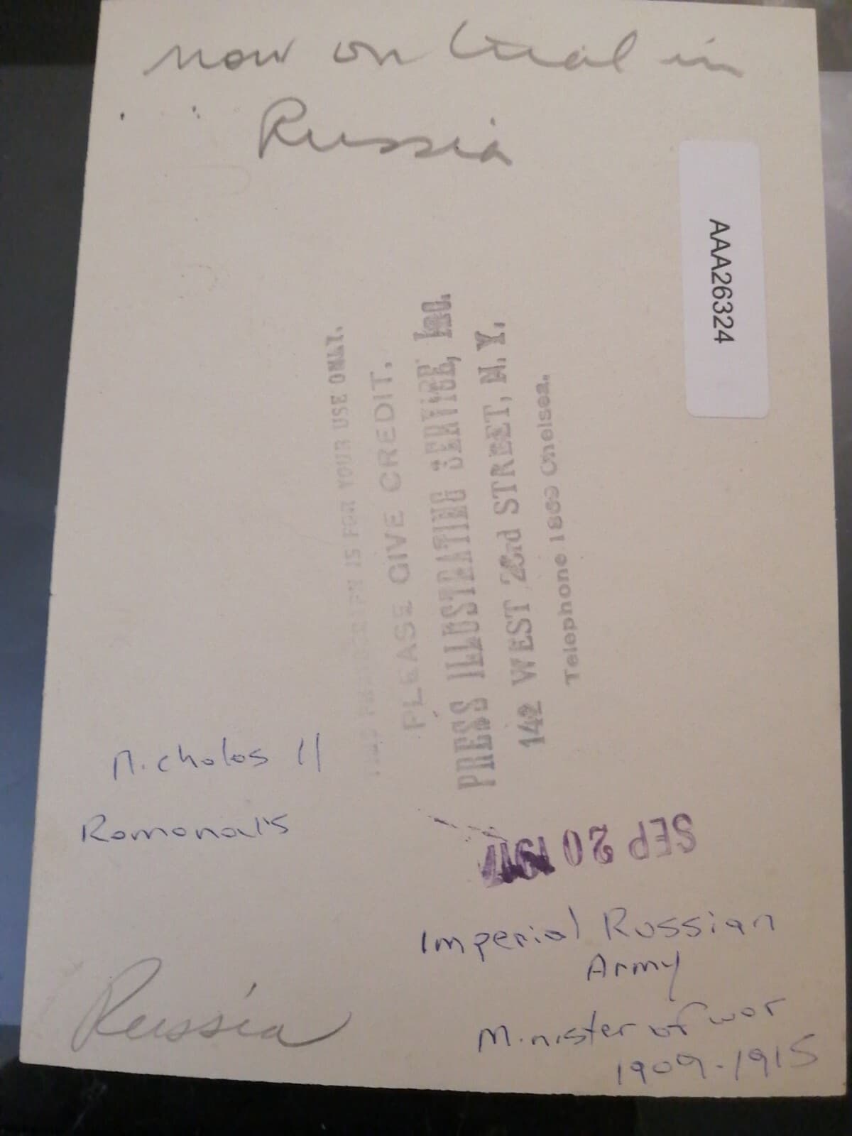 GENERAL SUKHOMLINOFF 1915 RUSSIAN PHOTO NICHOLAS II ROMANOV RUSSIA CZAR RARE 6