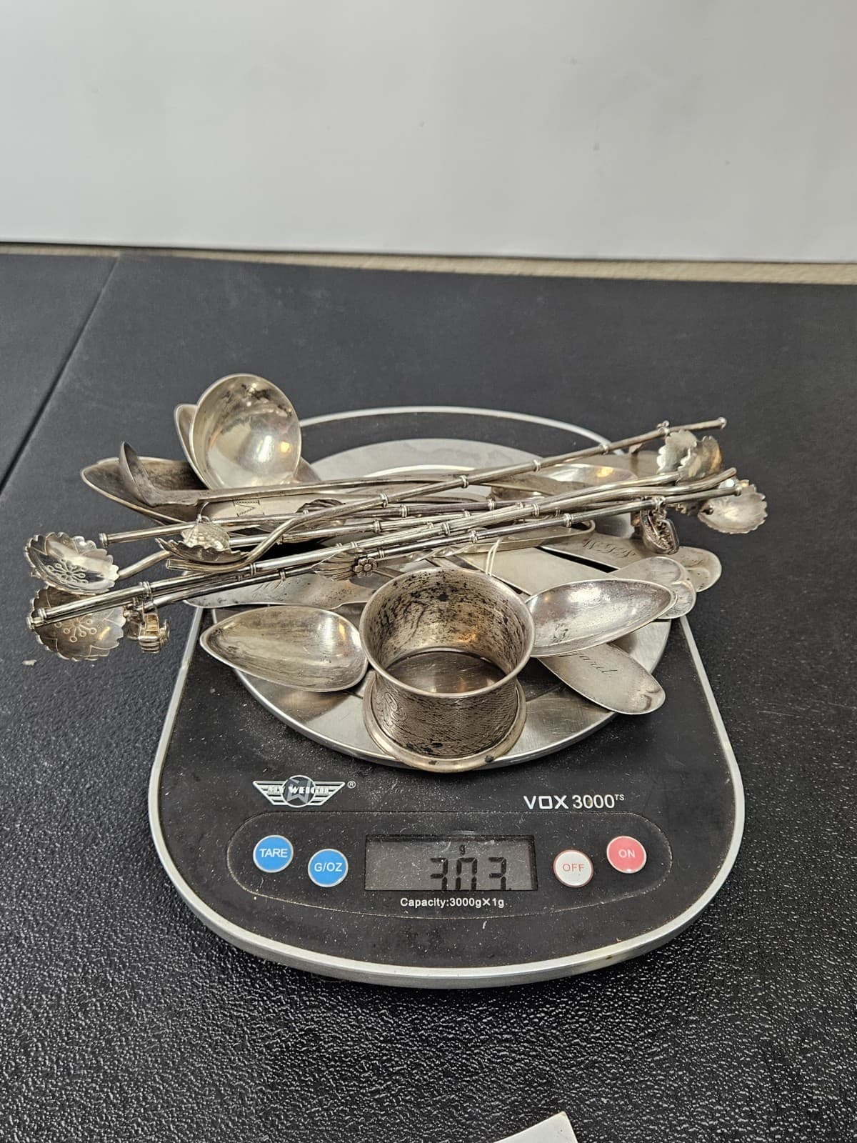 303 Grams Scrap Weight. 950 Silver, 925 Silver, 900 SILVER. FLATWARE