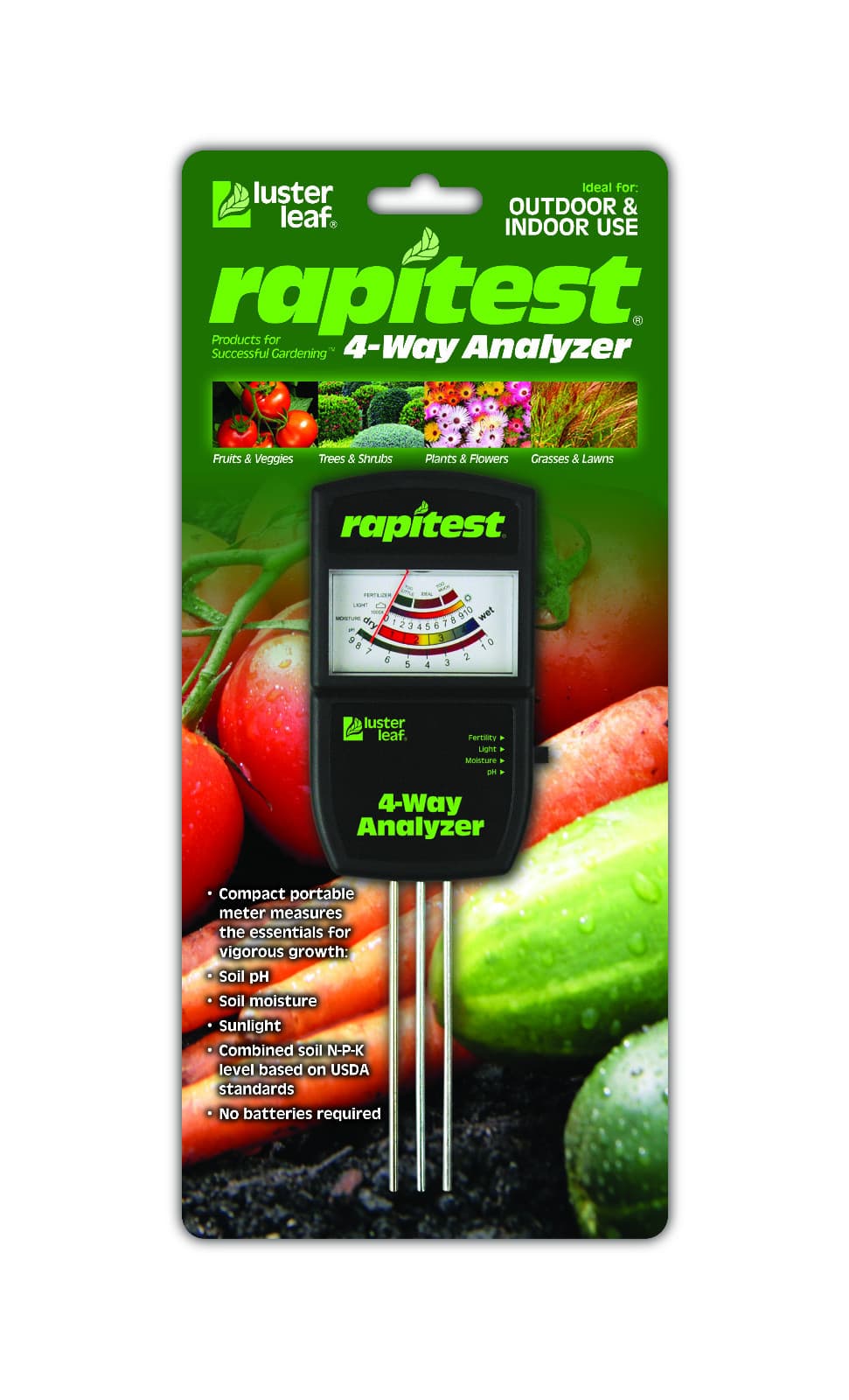 RAPITEST 4 WAY 1880 SOIL LAWN FLOWER PLANT TEST METER GARDEN TESTER pH NPK