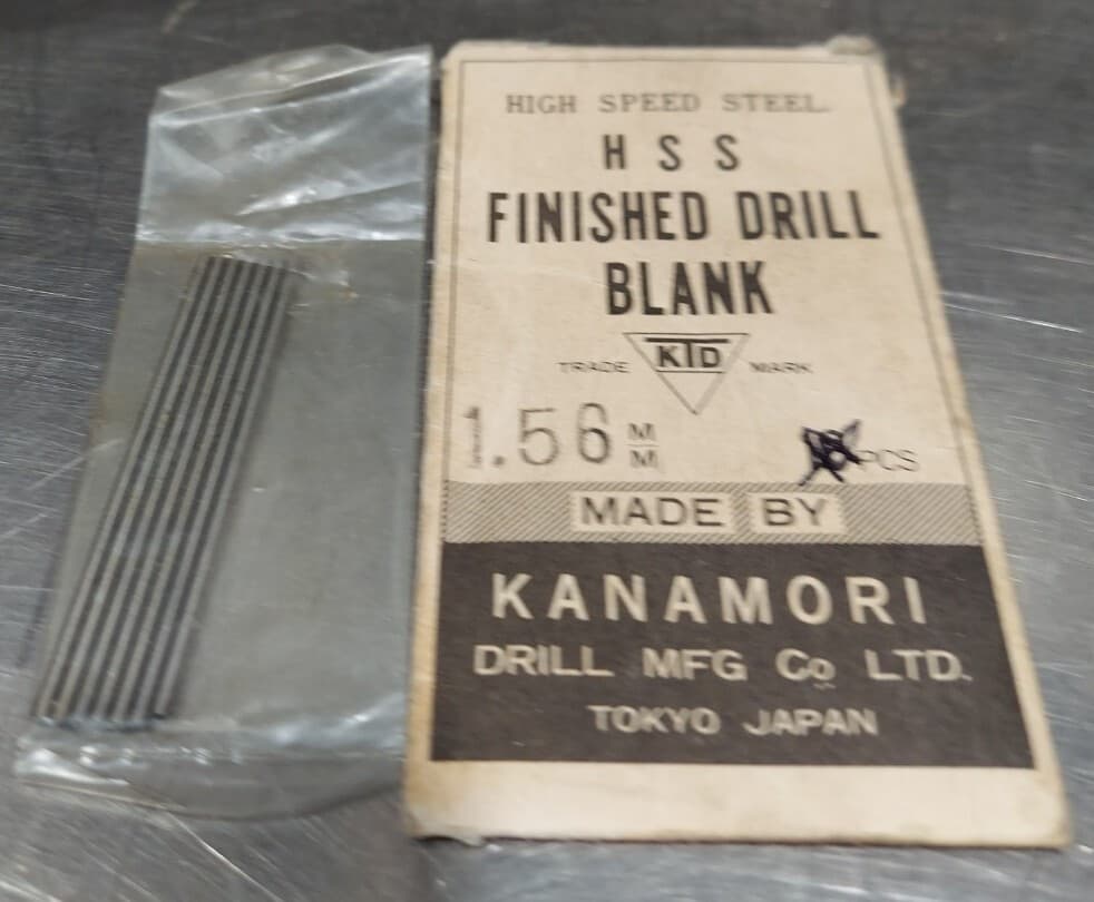 Lot Of 7 - Kanamori 1.56mm x 2" HSS Finished Drill Blank Pin Gage