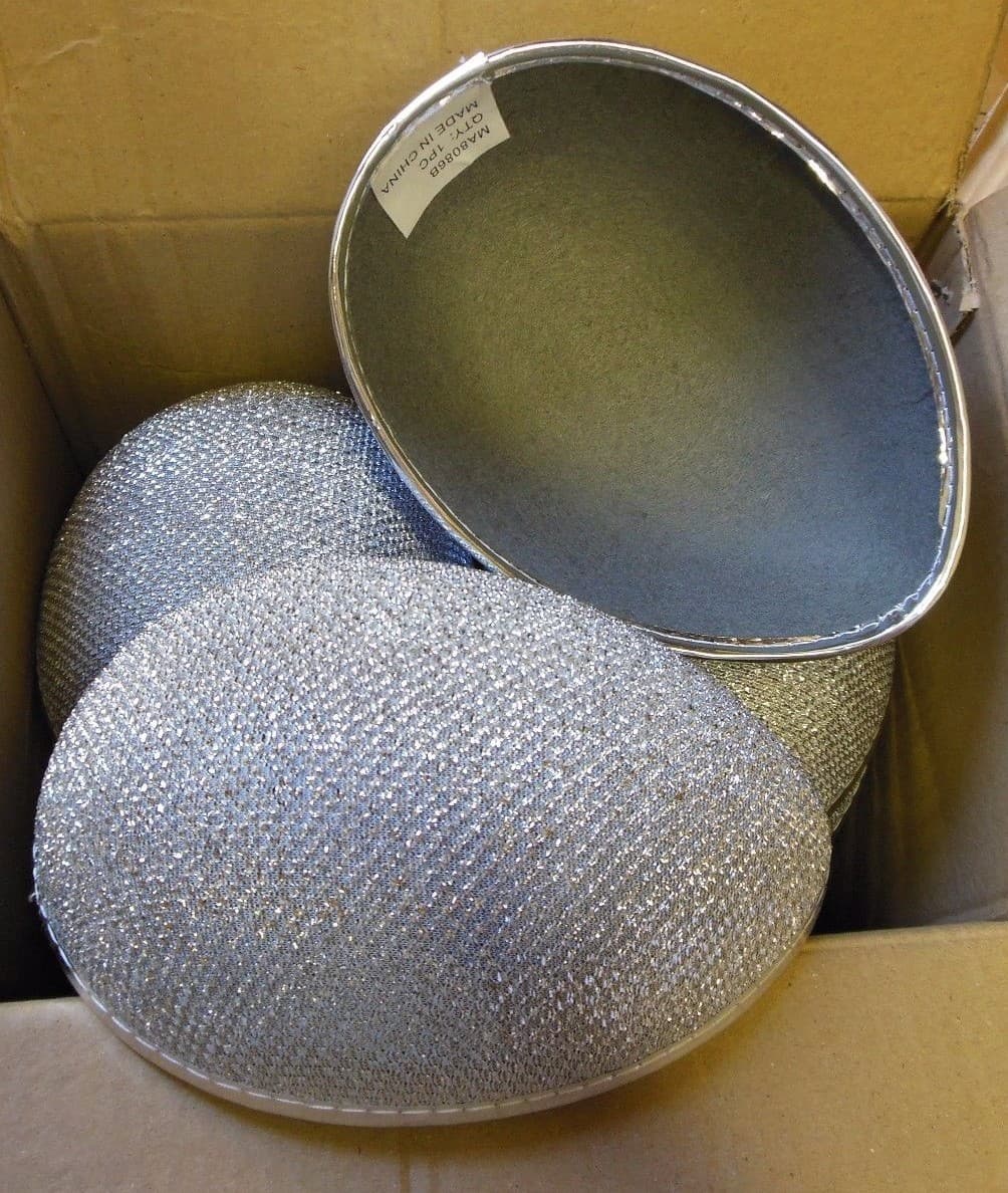 Lot of 6 Silver Lurex teardrop hats w/felt base Dance Theatrical Use Glamour hat 4