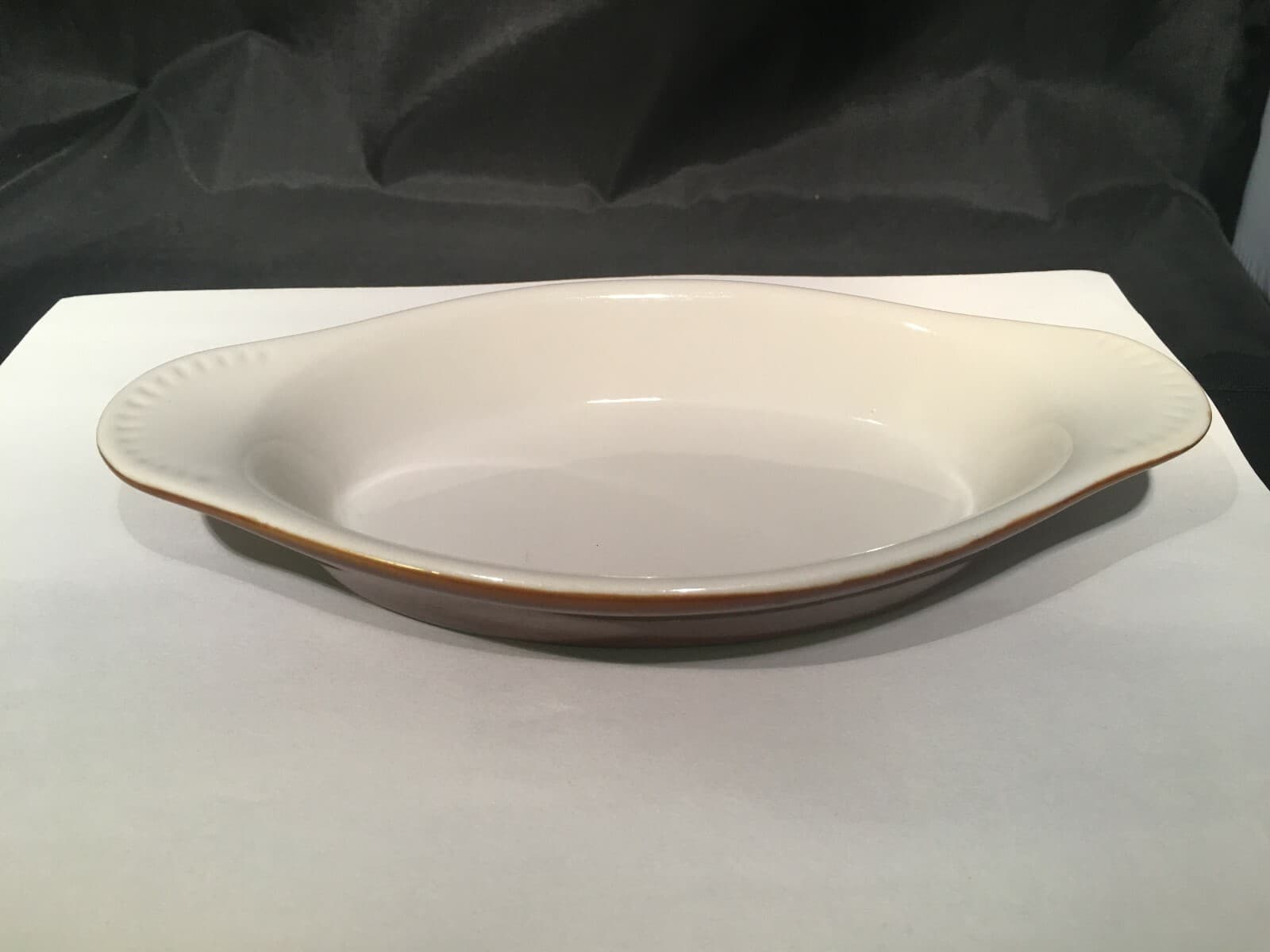 BAKING DISH AU GRATIN BROWN 8 OZ 8-3/4" by 4-1/2" OVEN SAFE CAC CHINA QUALITY ! 3