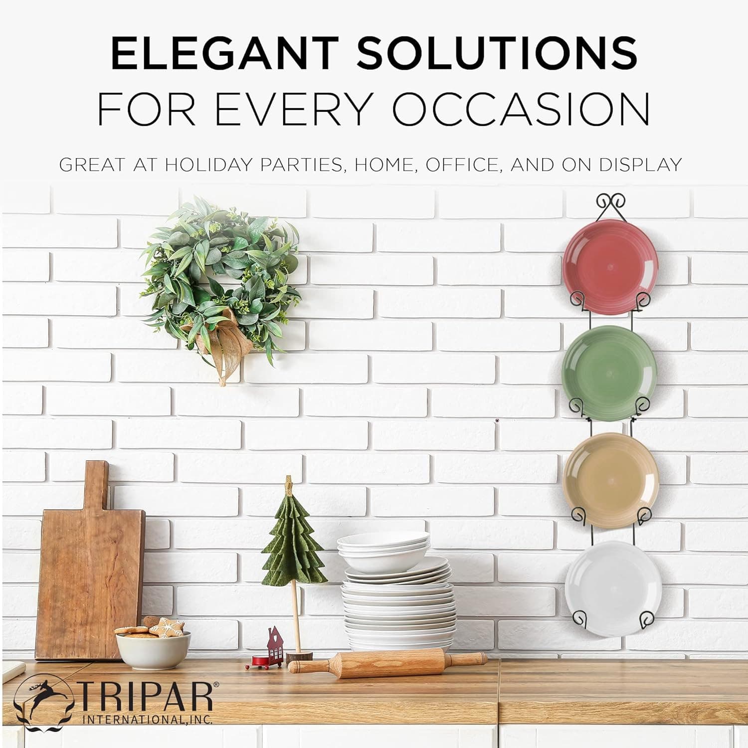 43 Inch Vertical Plate Rack 4-Tier Rack for Collectible Plates, Plaques, 4