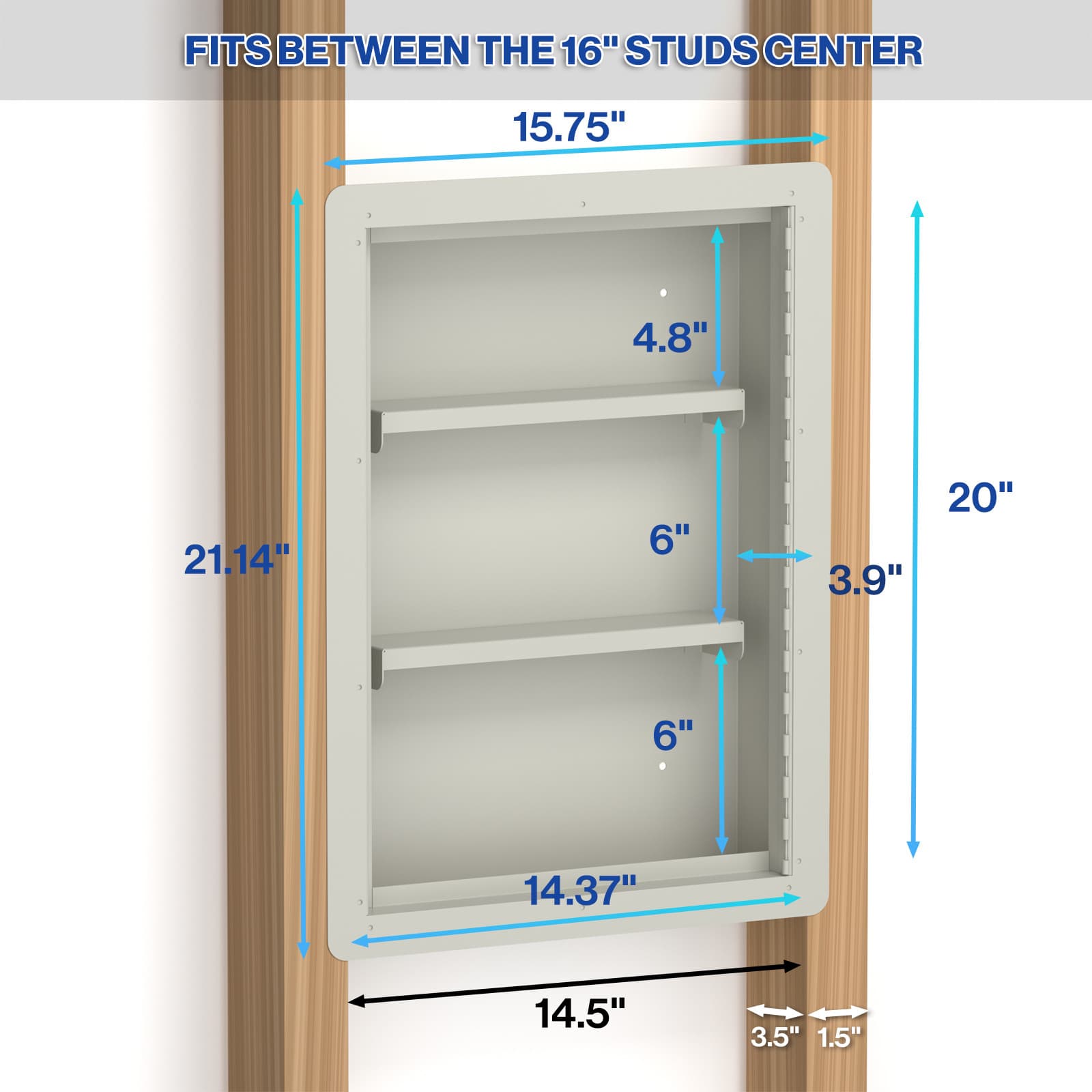 Pochar Hidden In Wall Safe Between Studs Secure Storage Gun Safe, 15.75"x21.15" 4