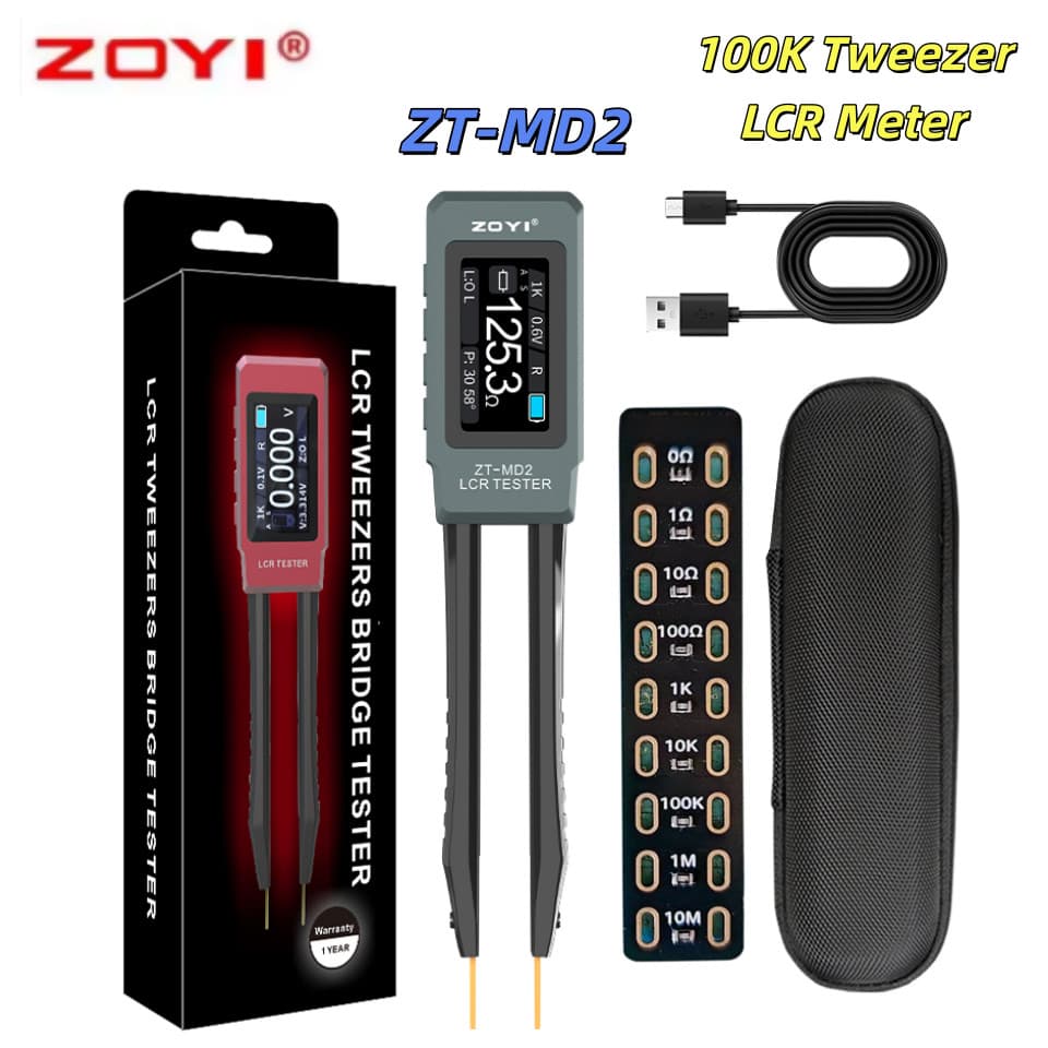 ZOYI ZT-MD2 High Precision Digital Smart Tweezers LCR Meter ESR LCR Tester