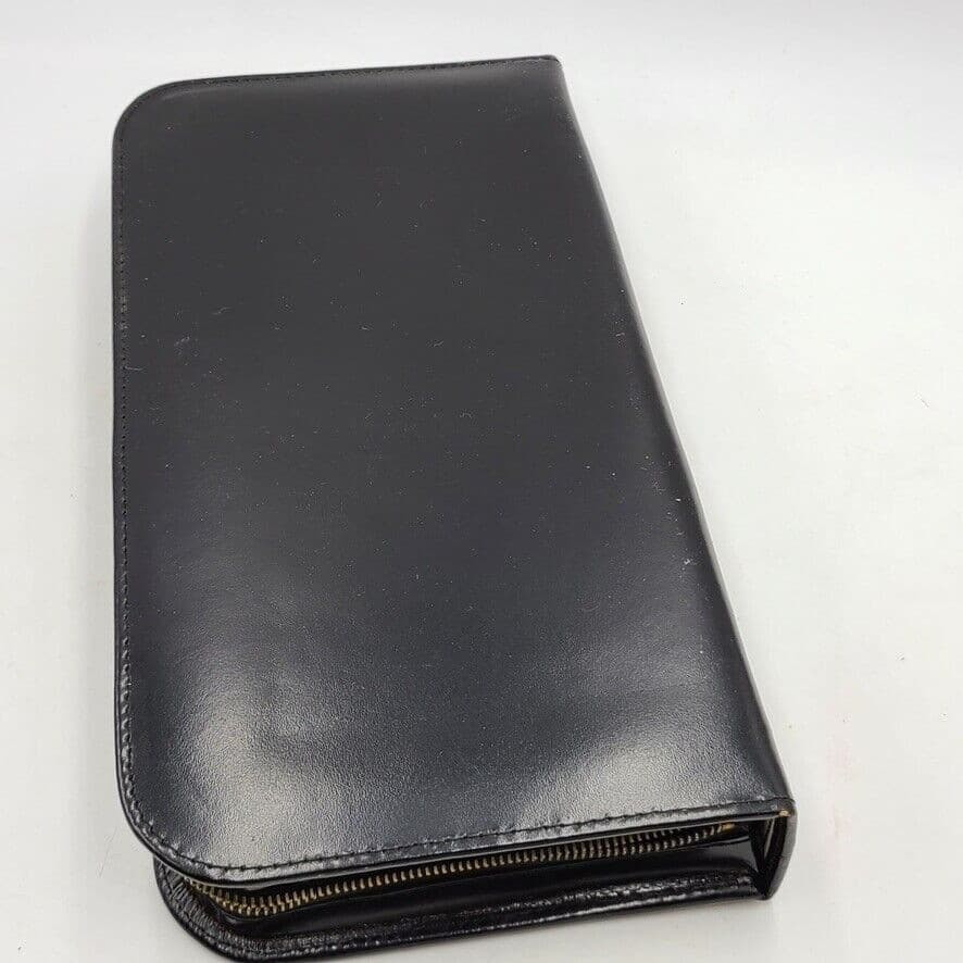 Vintage 60s Noymer Black Travel Vanity Grooming Case Mens Leather Cowhide New 6