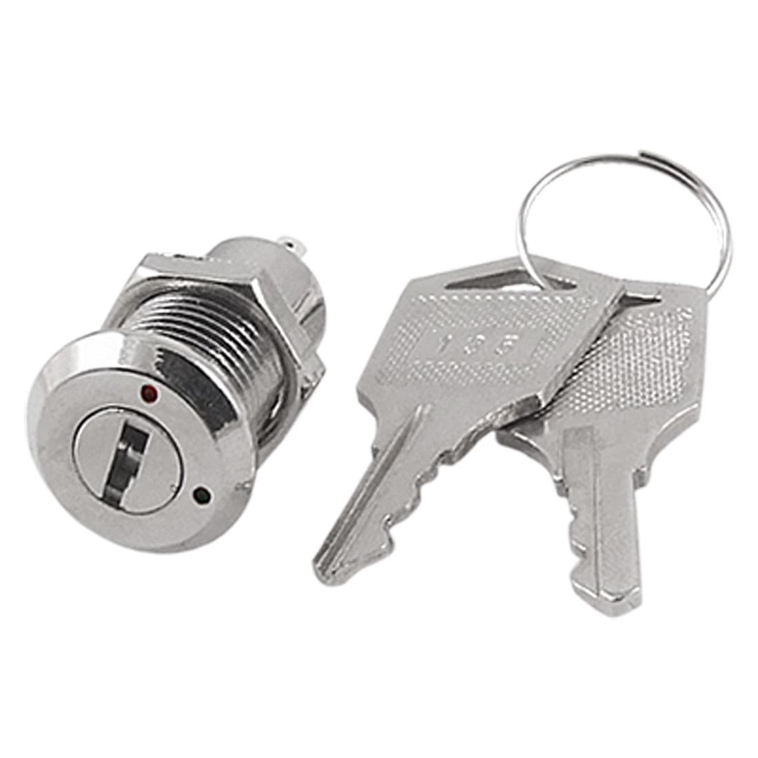Electric 2 Positions on OFF Metal Key Lock Switch Key