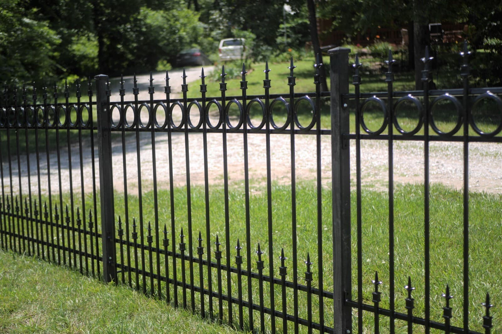 Solid Wrought Iron Fence Panels with 6" Rings with 18" sub-pic: Delivery below 2
