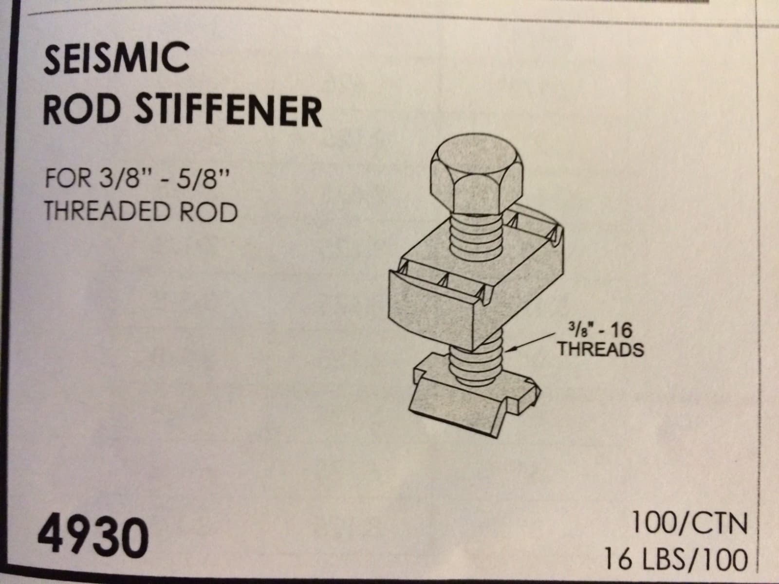 (Qty 10) Seismic Rod Stiffener Nuts for Unistrut Channel #4930 P2486 SC228 4