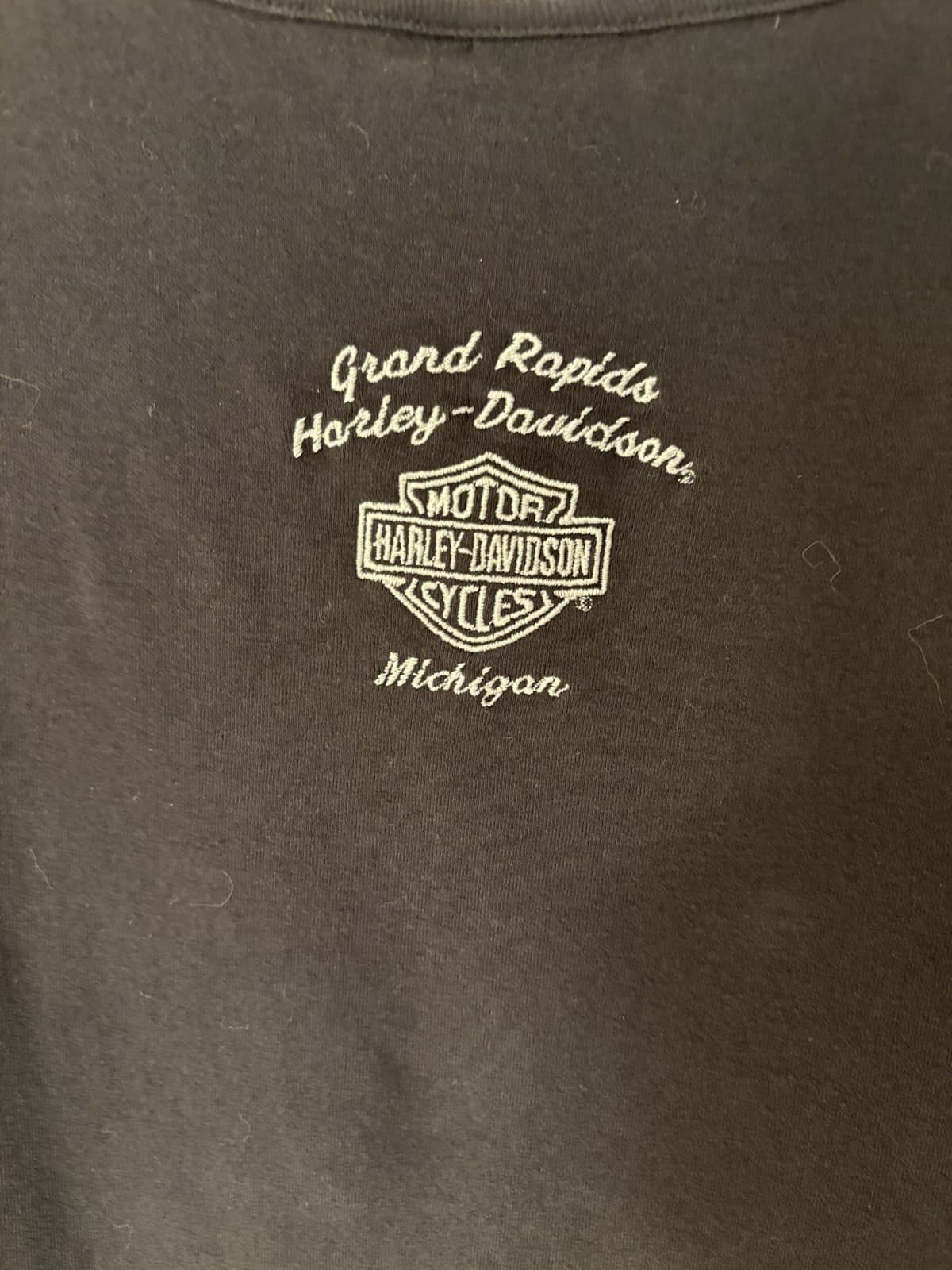 Harley Davidson Black Ladies Shirt With Rhinestones Brighton Mi 5