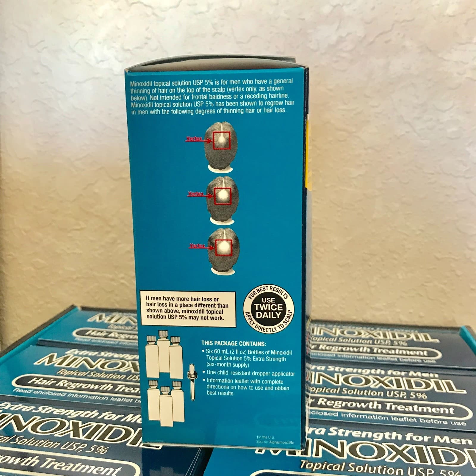 Kirkland Minoxidil 5% Hair Regrowth Solution Extra Strength Men 6 Month Supply  3