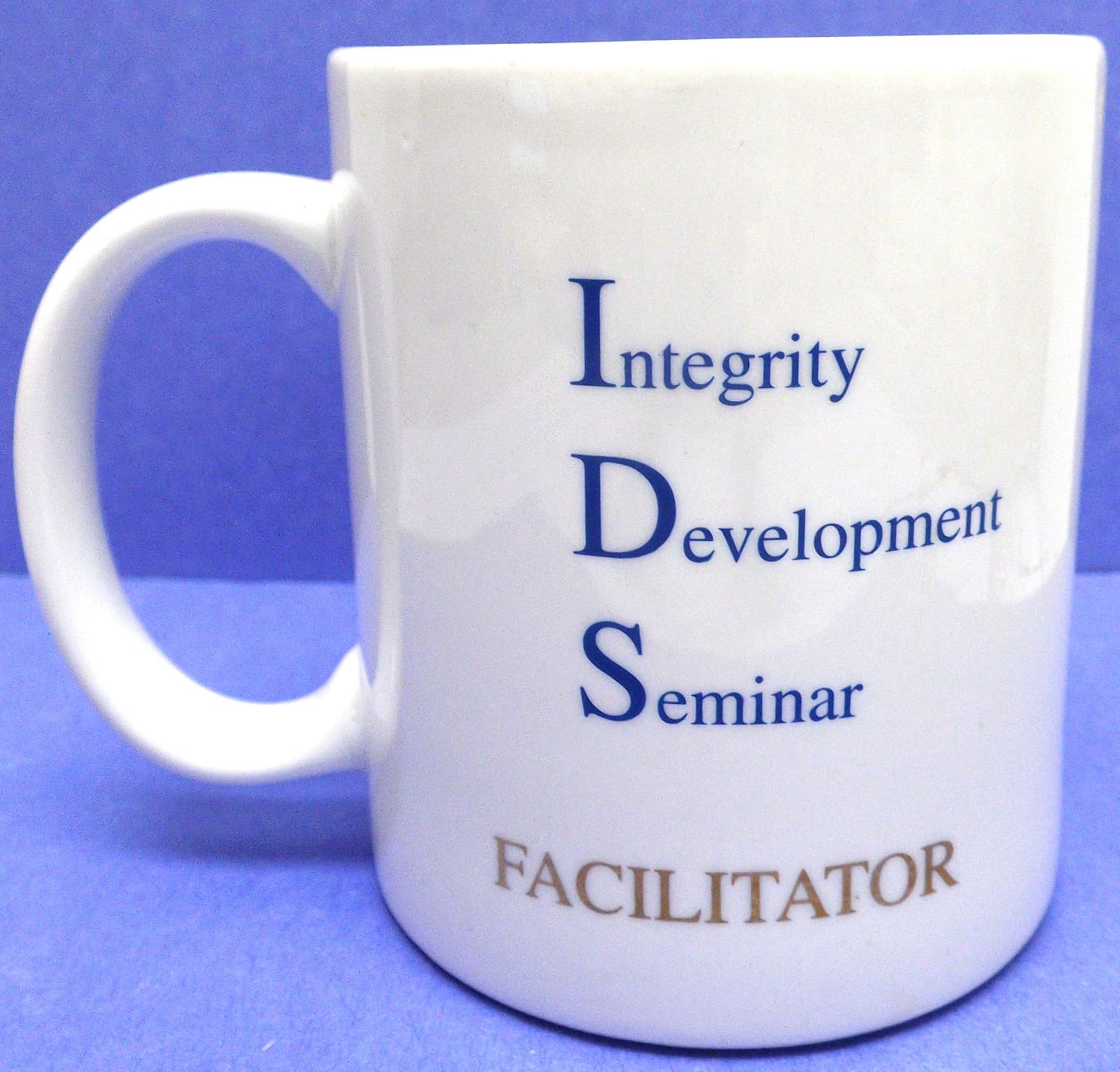 U.S. NAVAL ACADEMY Coffee Mug, Ex Tridens Scientia with BLUE LOGO. Facilitator. 2