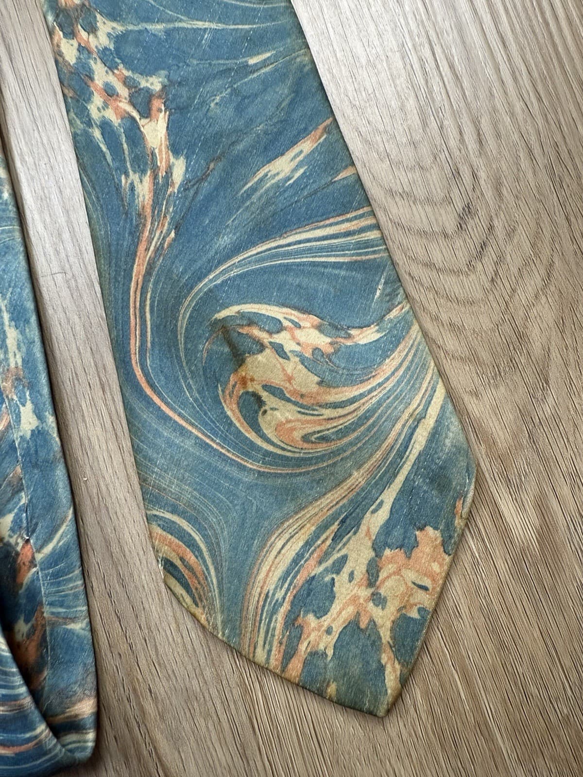 Rare 1930s Charles of Atlantic City Swing Tie Art Deco Marble Pattern Vintage 2