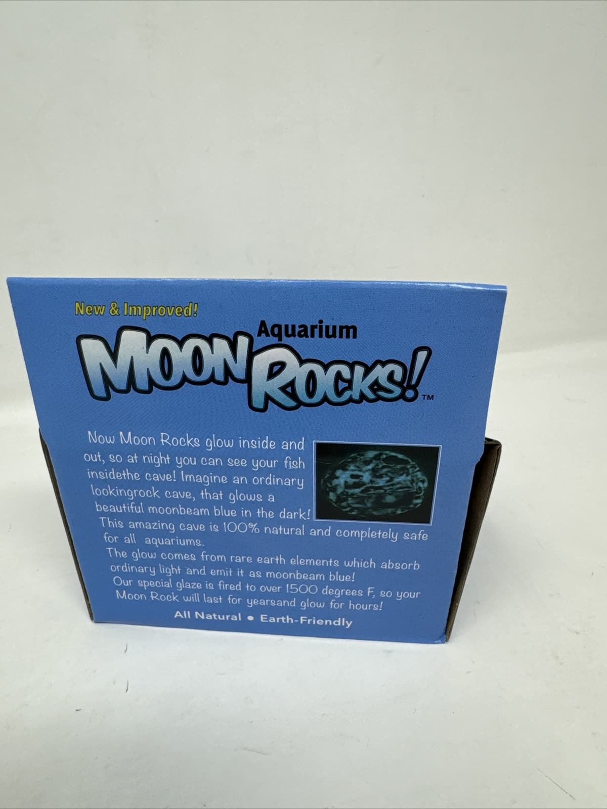 Aquarium Rock Cave Moon Rock Glow-in-the-Dark Ceramic Fish Cave Blue White NEW 3