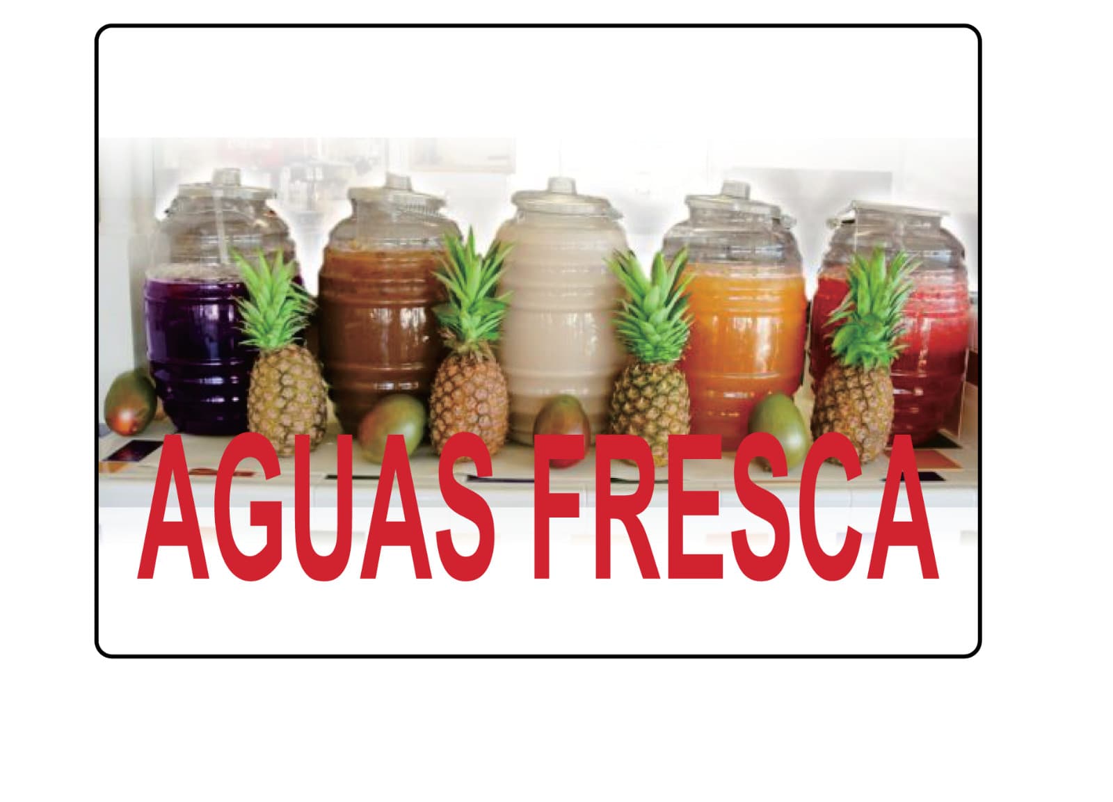 AGUAS FRESCA - RESTAURANT STOREFRONT ADVERTISING | Adhesive Vinyl Sign Decal