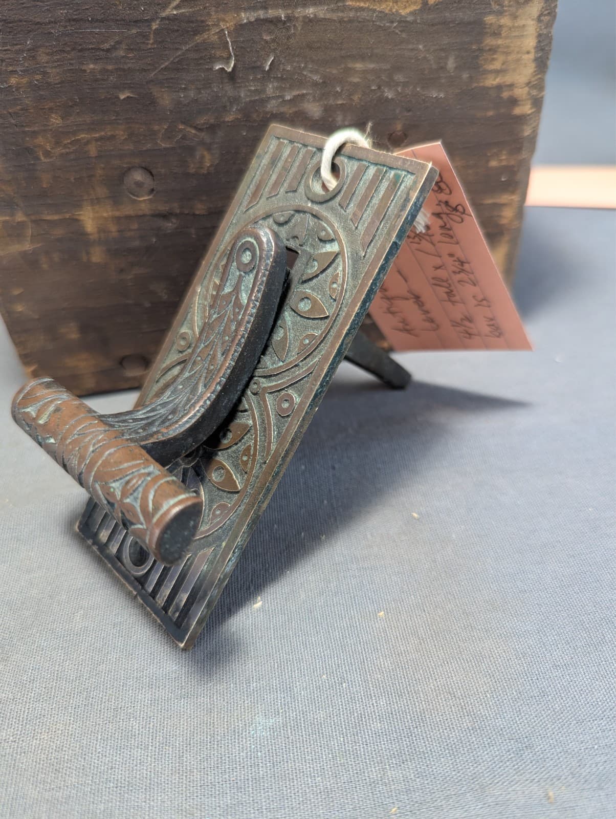 Antique Cast Bronze Door Bell Lever Eastlake Victorian 4 1/2"Tall 2