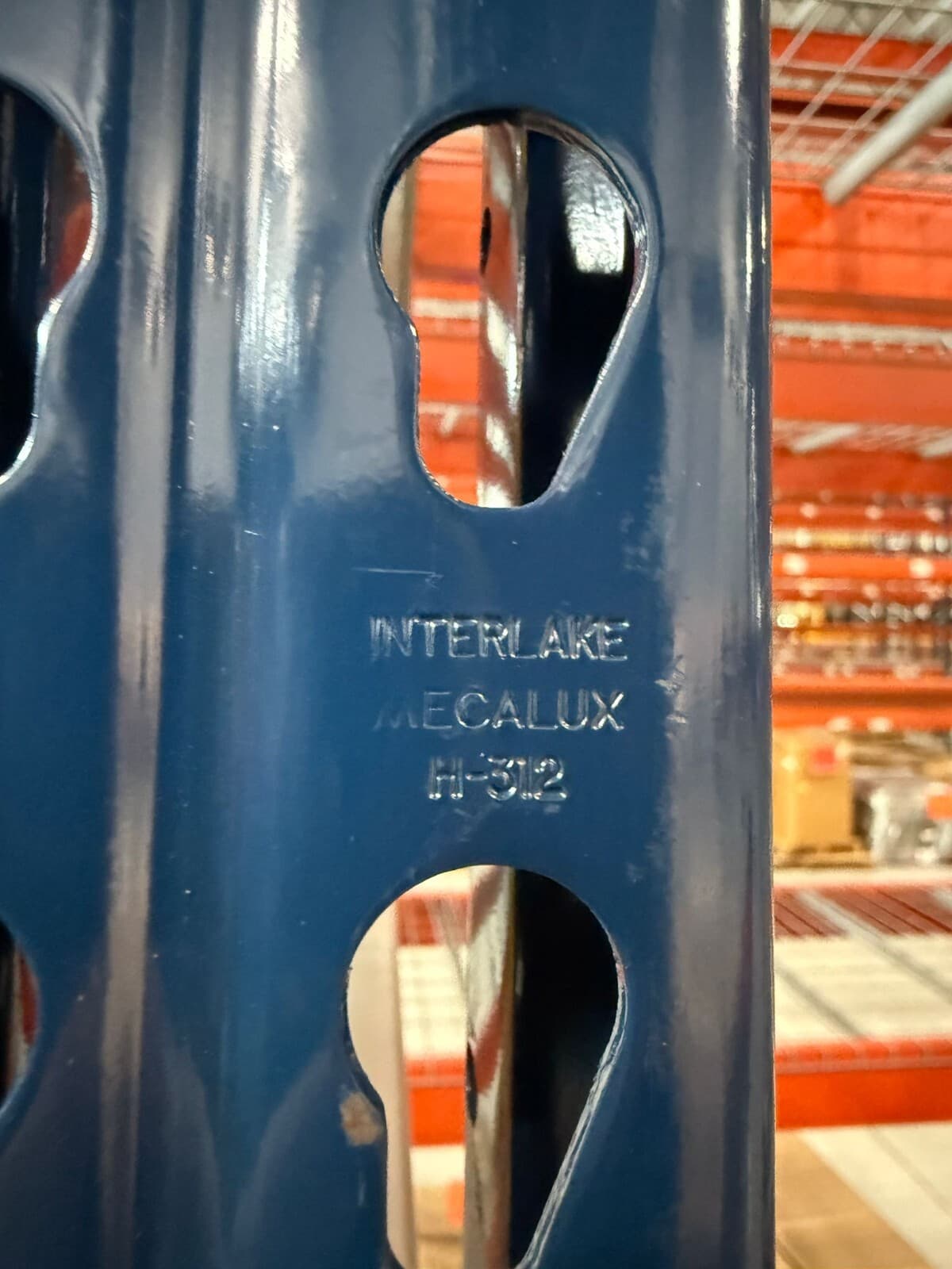 Interlake 10' x 42" Teardrop Pallet Racking Upright Blue Industrial Shelving 3