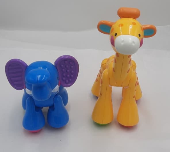 Fisher Price Amazing Animals Click Clack Giraffe & Elephant Sensory Poseable Toy 3