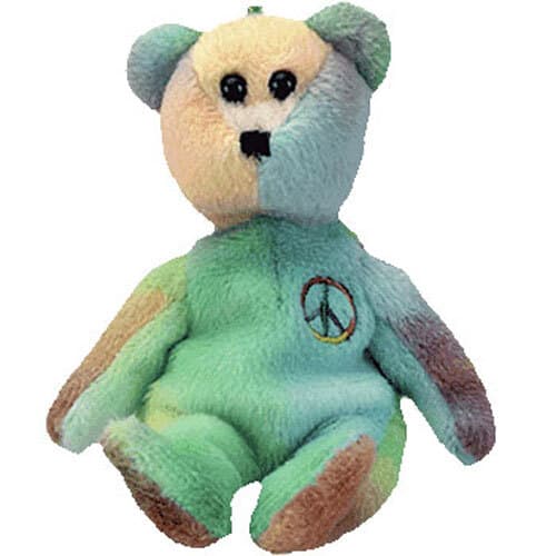 TY Jingle Beanie Baby - PEACE the Bear (5.5 inch) - MWMTs Holiday Ornament Toy