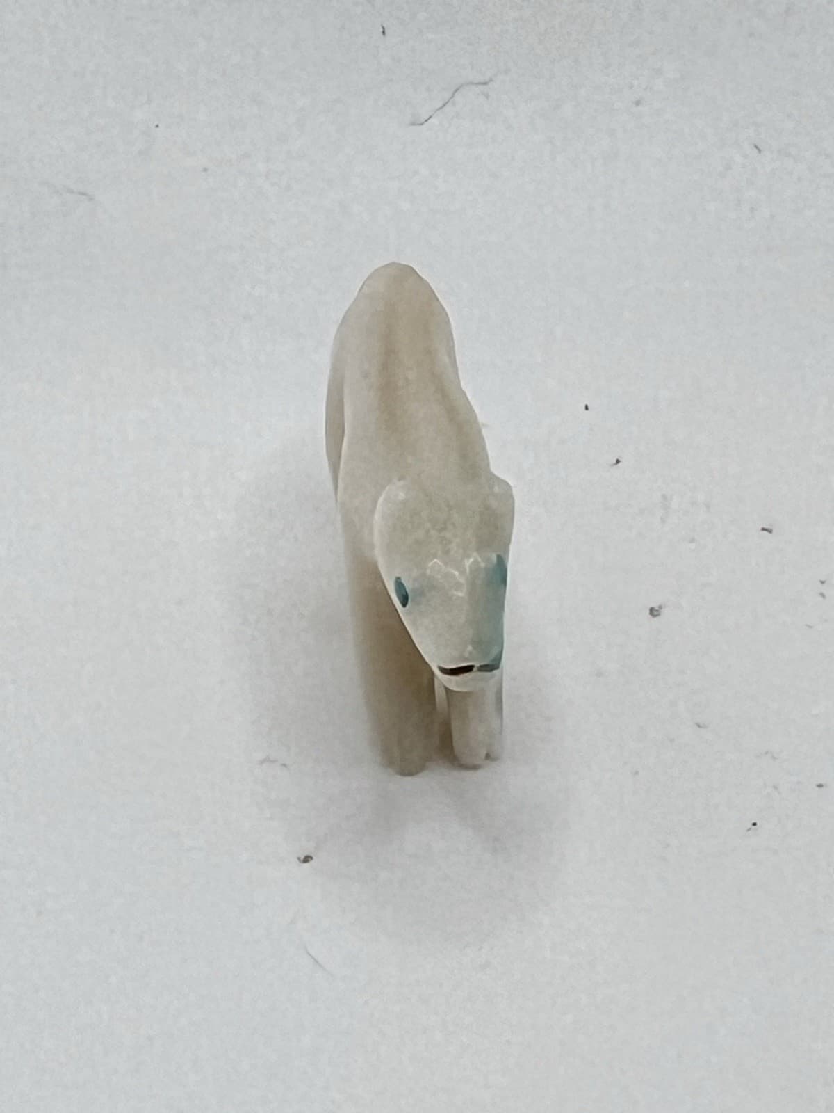 Zuni white golden Wolf Fetish Andres Quandelacey, MOP Turquoise heartline Mm1 2